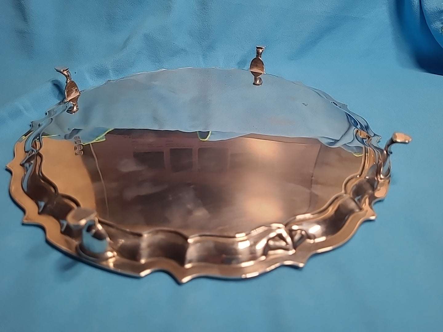 Solid Silver Footed Waiter ,1933 , Baker Brothers Silver LTD , Birmingham, 537 g