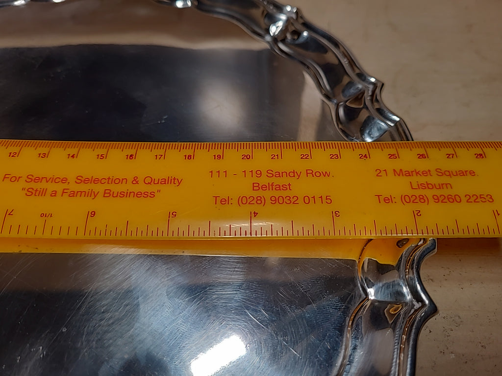 Solid Silver Footed Waiter ,1933 , Baker Brothers Silver LTD , Birmingham, 537 g