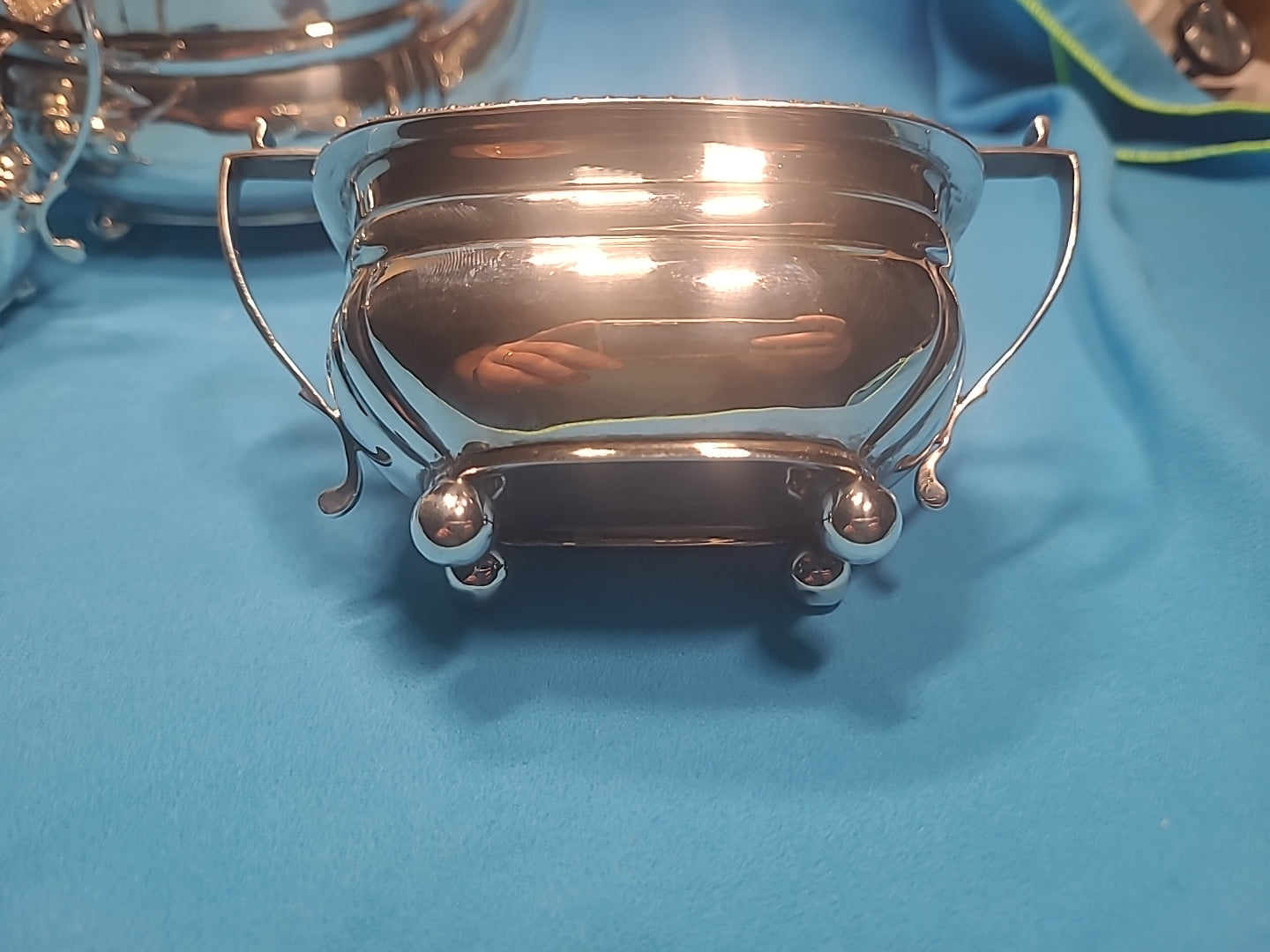 George V Silver 3 Piece Tea Set, Regency Style by John Hunt Of Preston in 1913