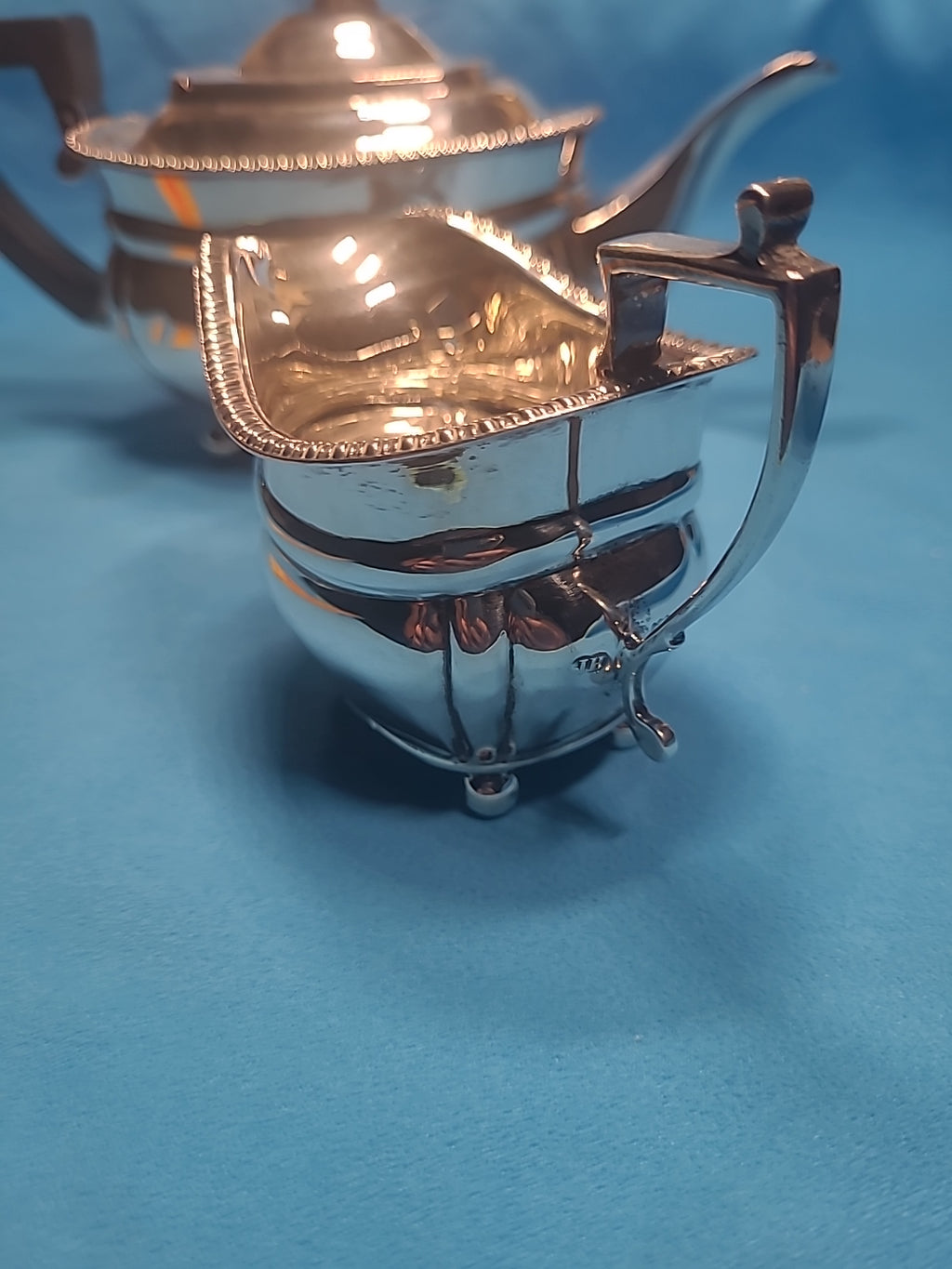 George V Silver 3 Piece Tea Set, Regency Style by John Hunt Of Preston in 1913
