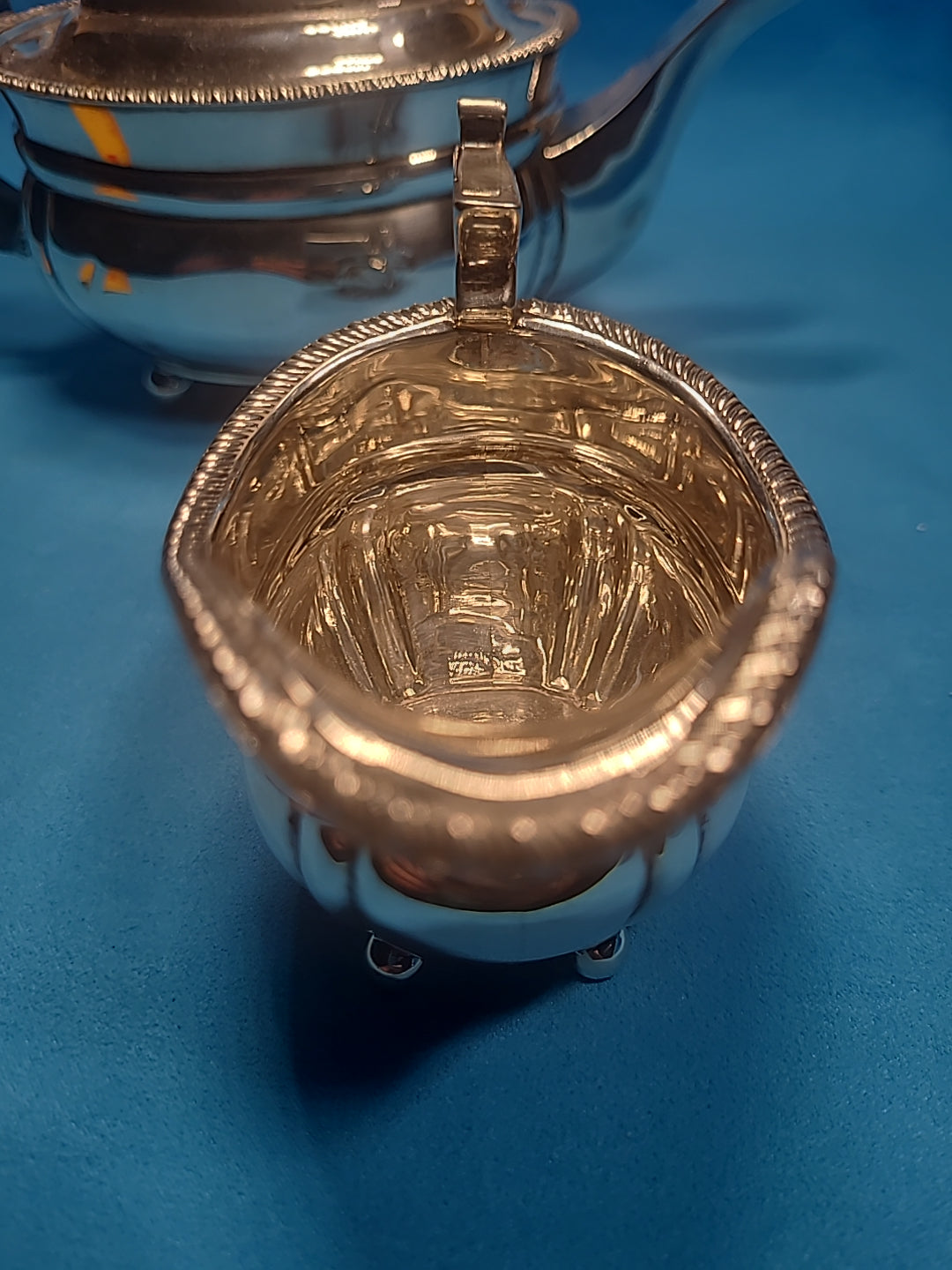 George V Silver 3 Piece Tea Set, Regency Style by John Hunt Of Preston in 1913