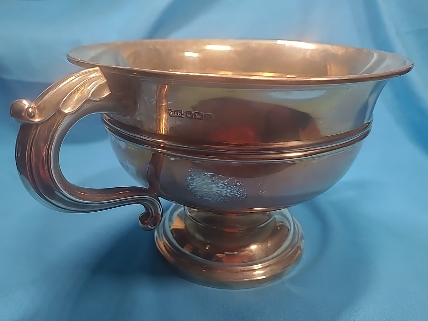Walker & Hall Sterling Silver Twin Handled Bowl 1925 Sheffield 700g Vtg
