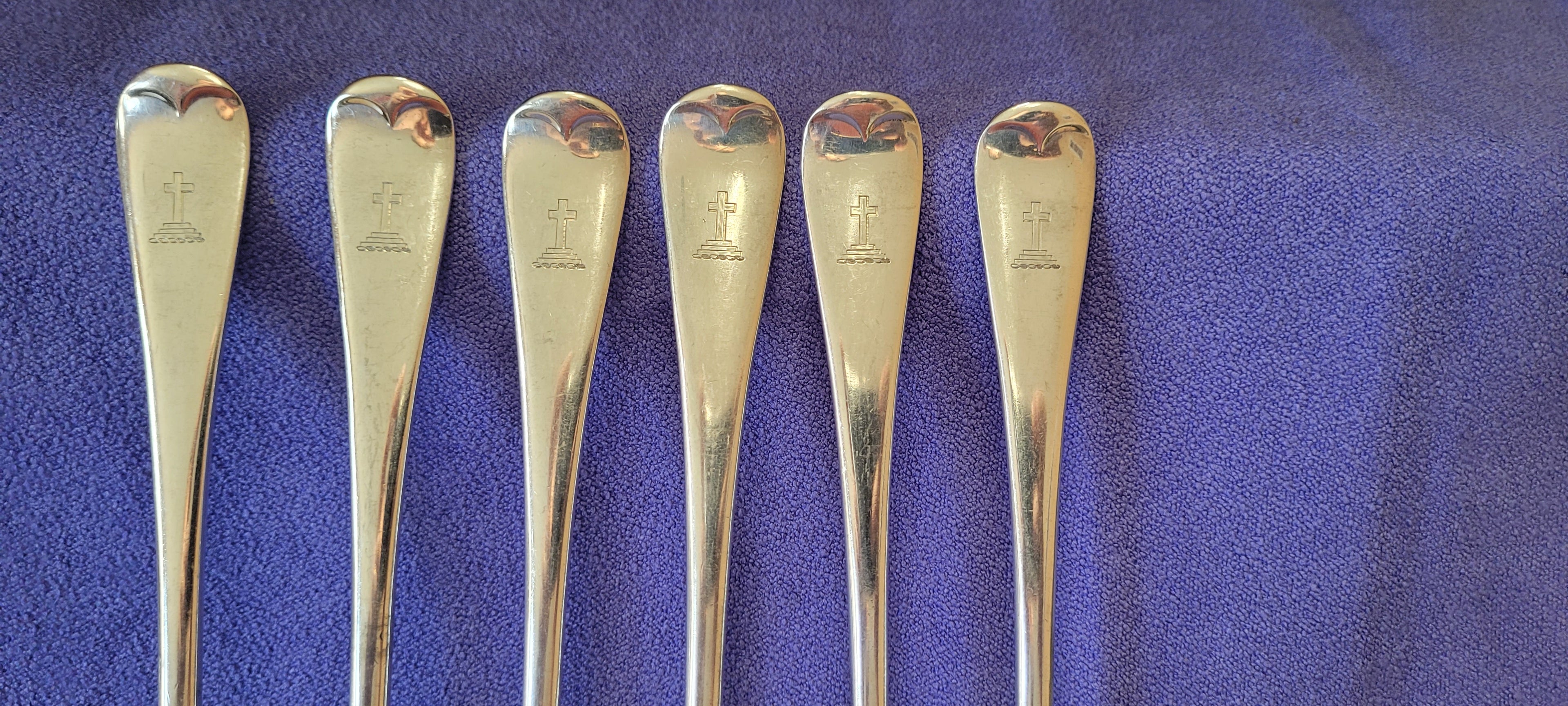 6 Silver Sterling Forks , London , 1919 , Josiah Williams & Co , 503g