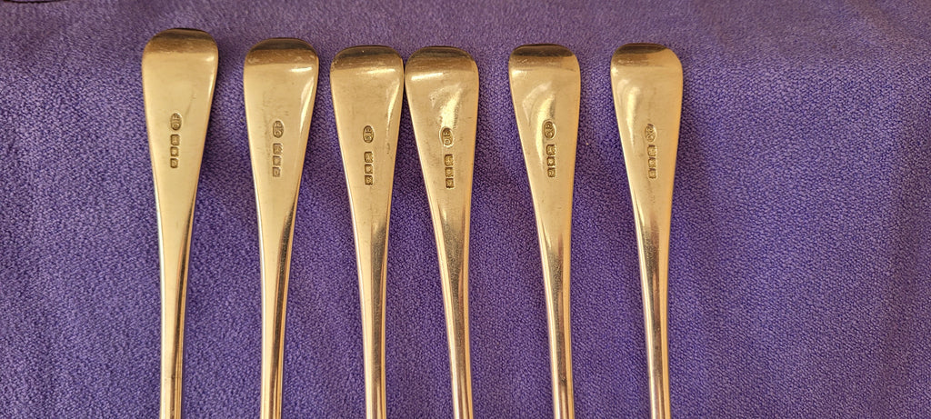 6 Silver Sterling Forks , London , 1919 , Josiah Williams & Co , 503g