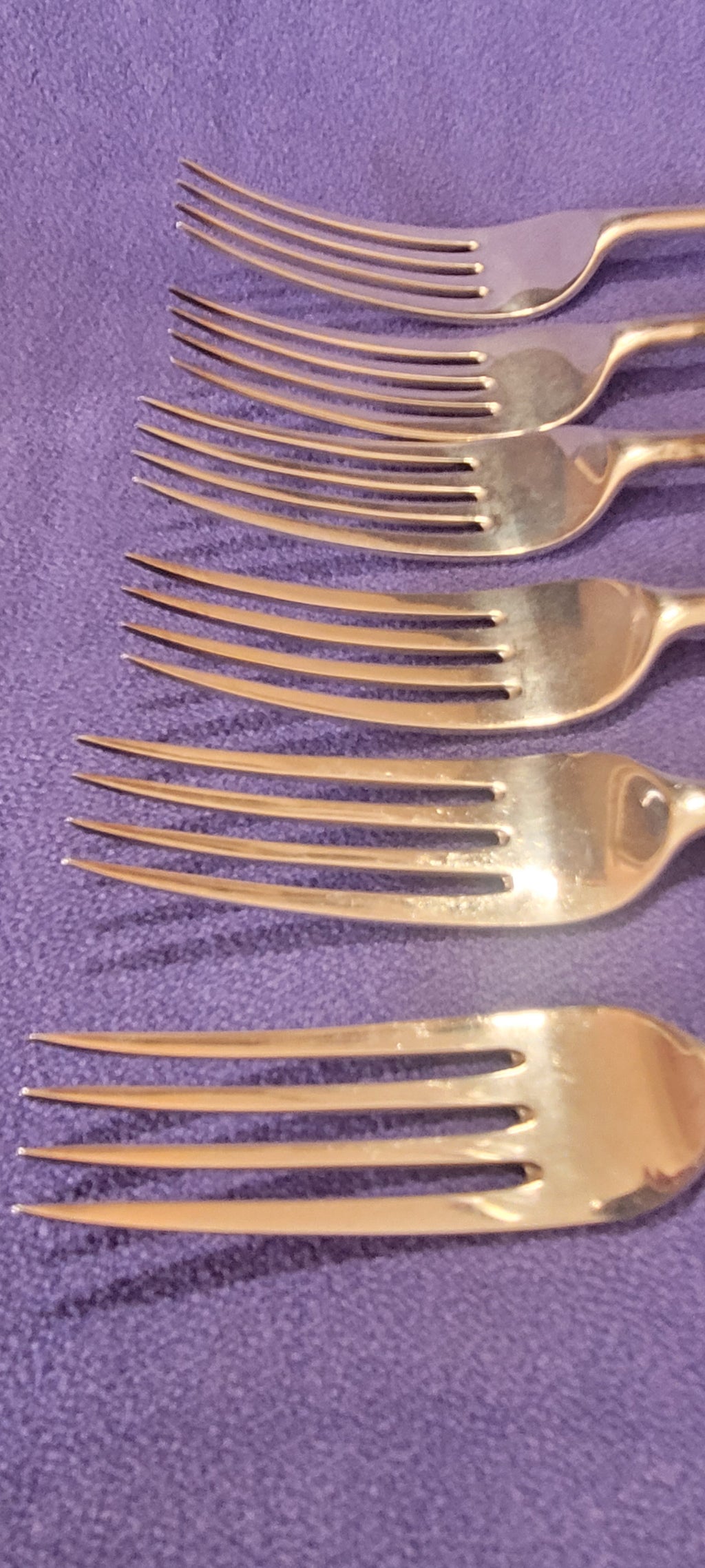 6 Silver Sterling Forks , London , 1919 , Josiah Williams & Co , 503g