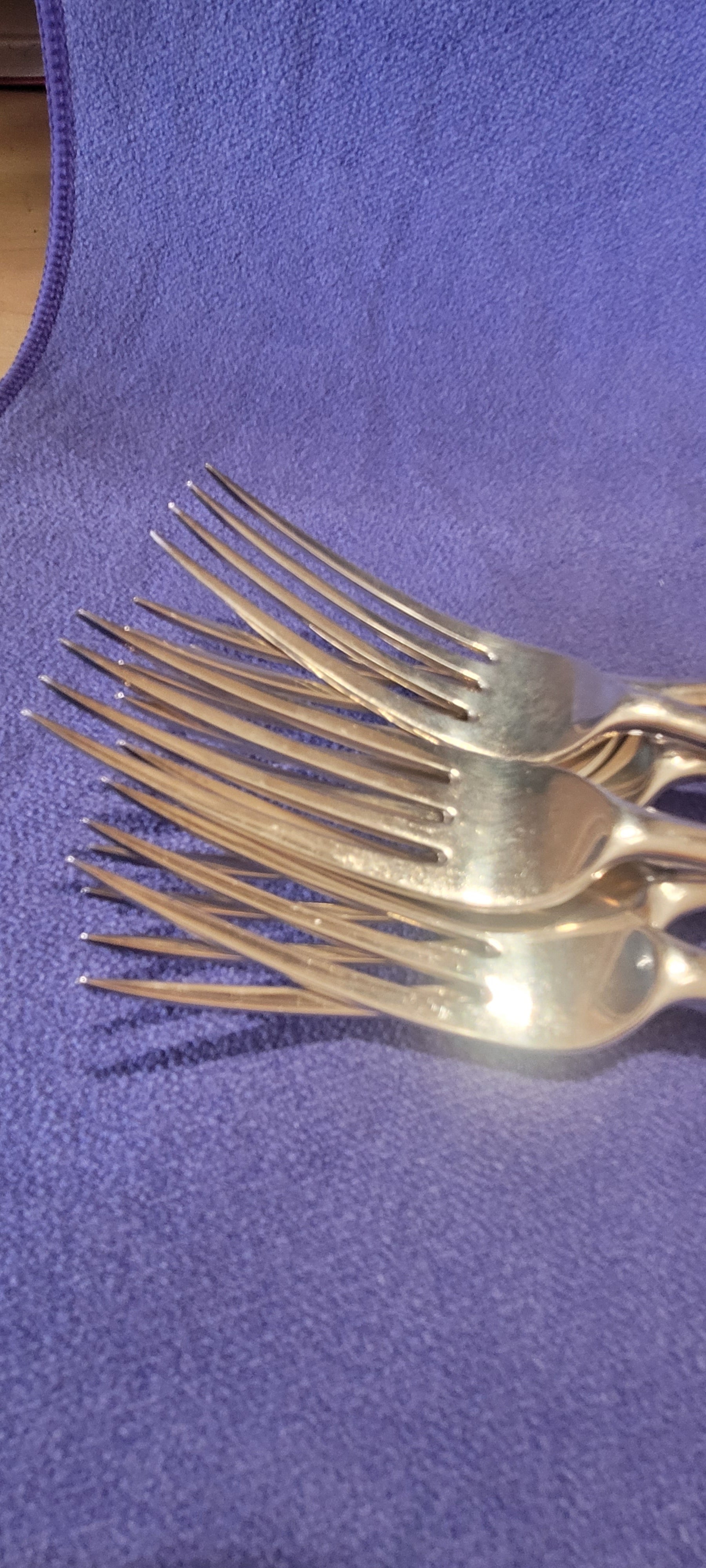 6 Silver Sterling Forks , London , 1919 , Josiah Williams & Co , 503g