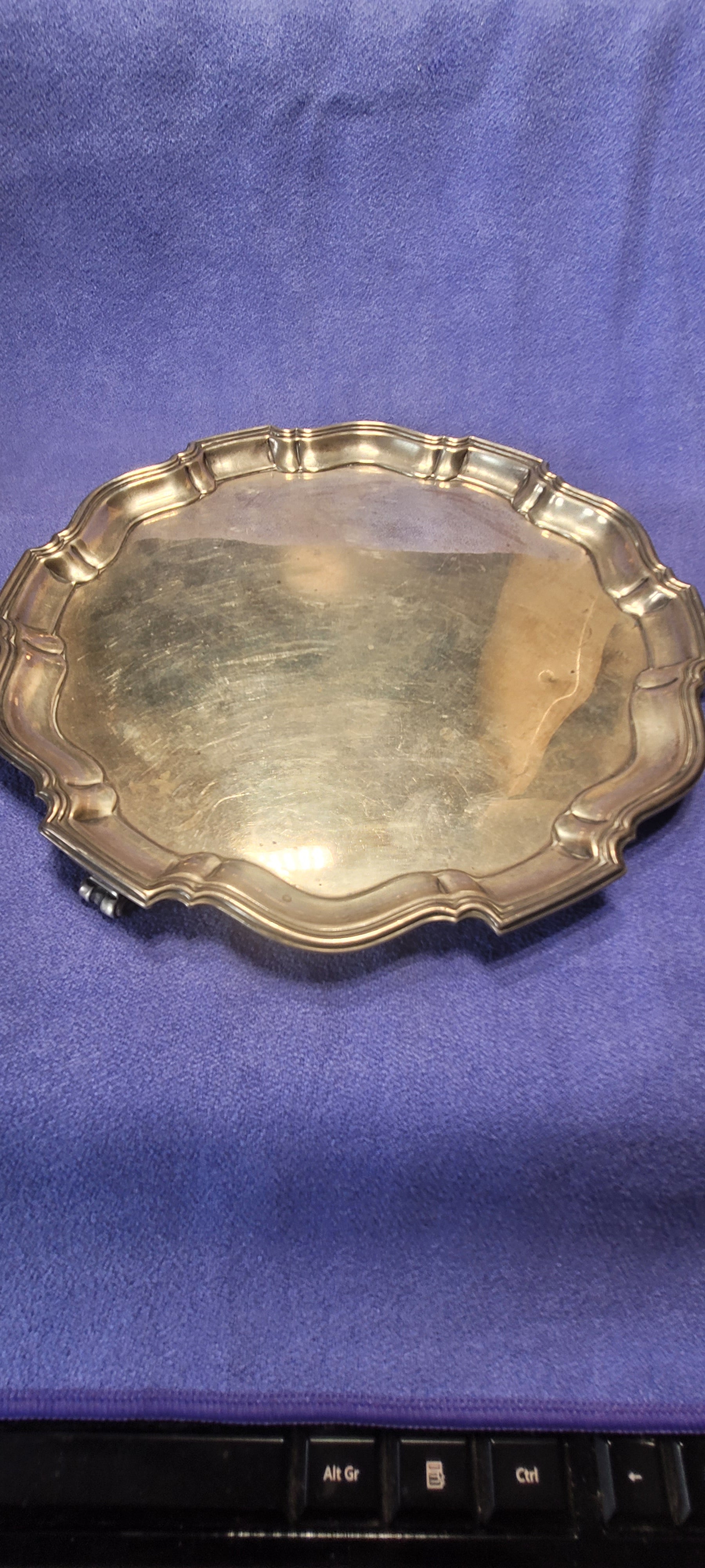 Solid Silver Footed Waiter  , 1935 , Baker Brothers LTD , Birmingham , 559 g