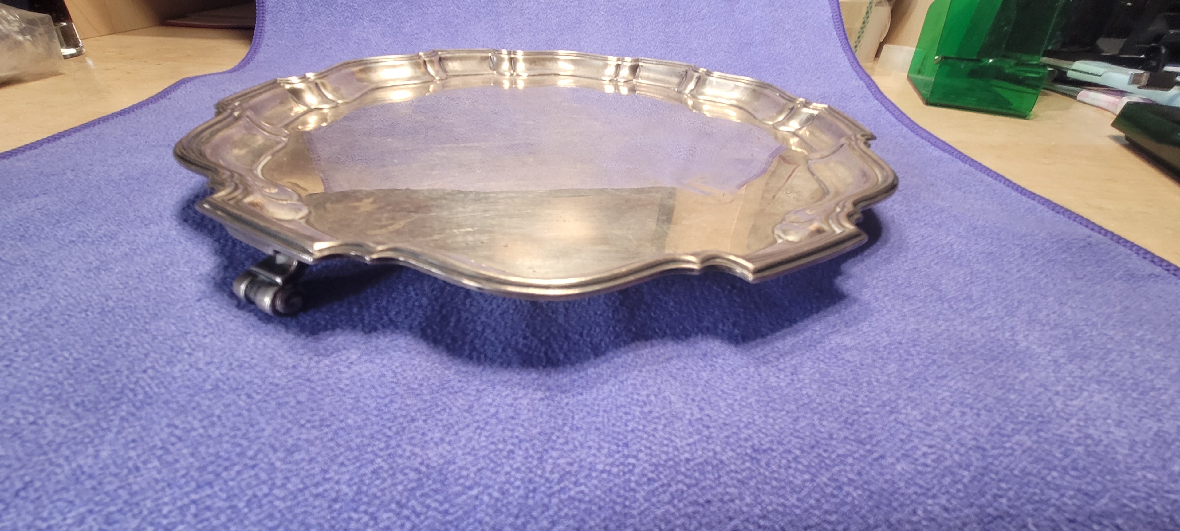 Solid Silver Footed Waiter  , 1935 , Baker Brothers LTD , Birmingham , 559 g