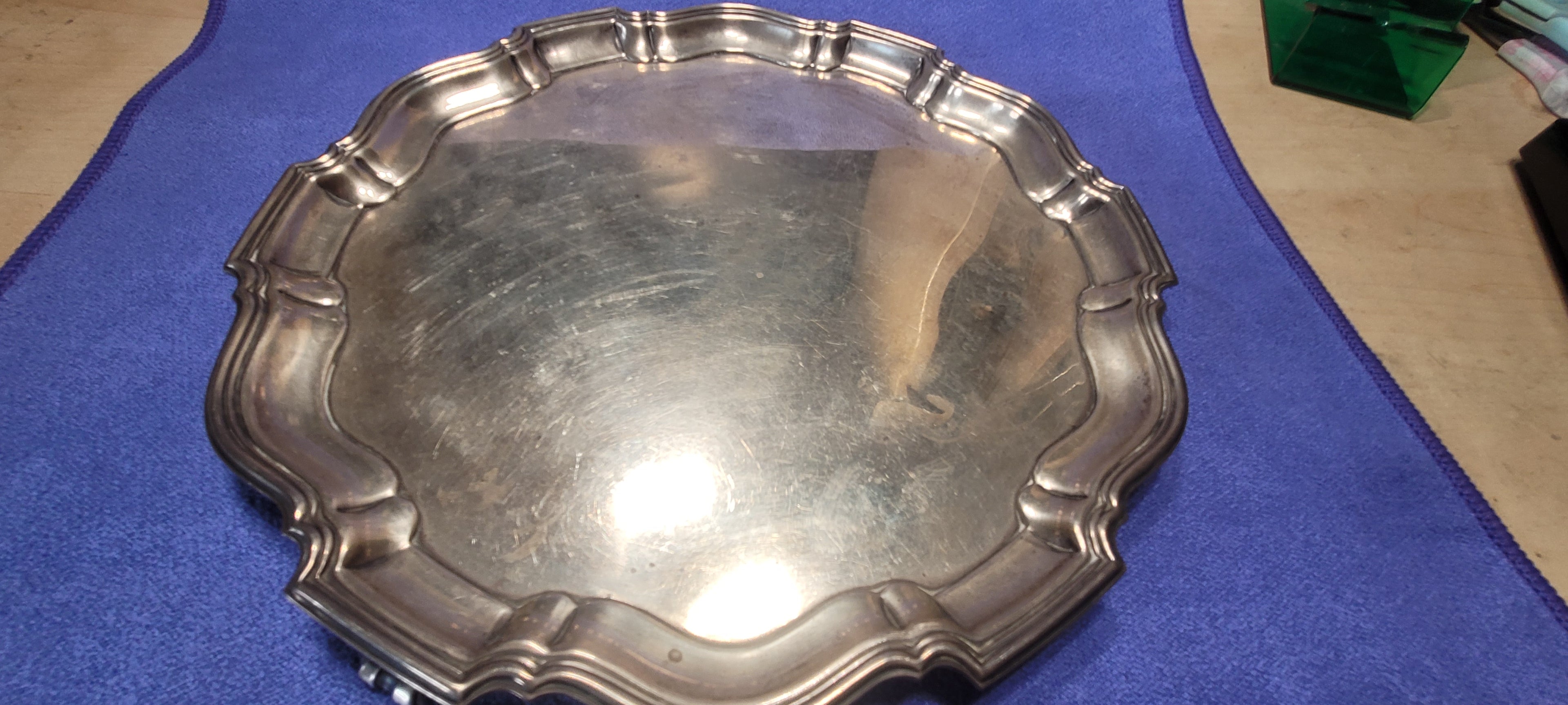 Solid Silver Footed Waiter  , 1935 , Baker Brothers LTD , Birmingham , 559 g