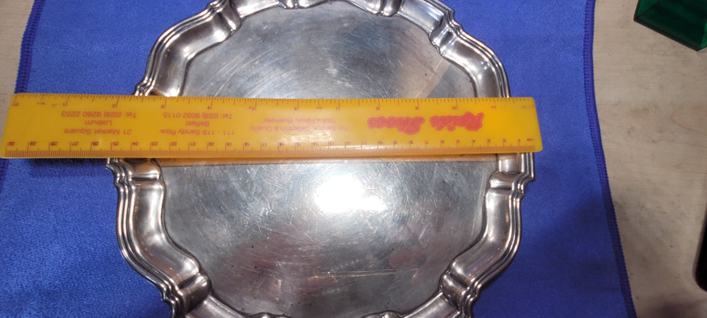 Solid Silver Footed Waiter  , 1935 , Baker Brothers LTD , Birmingham , 559 g