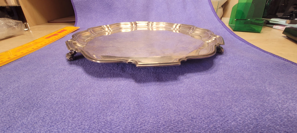 Solid Silver Footed Waiter  , 1935 , Baker Brothers LTD , Birmingham , 559 g