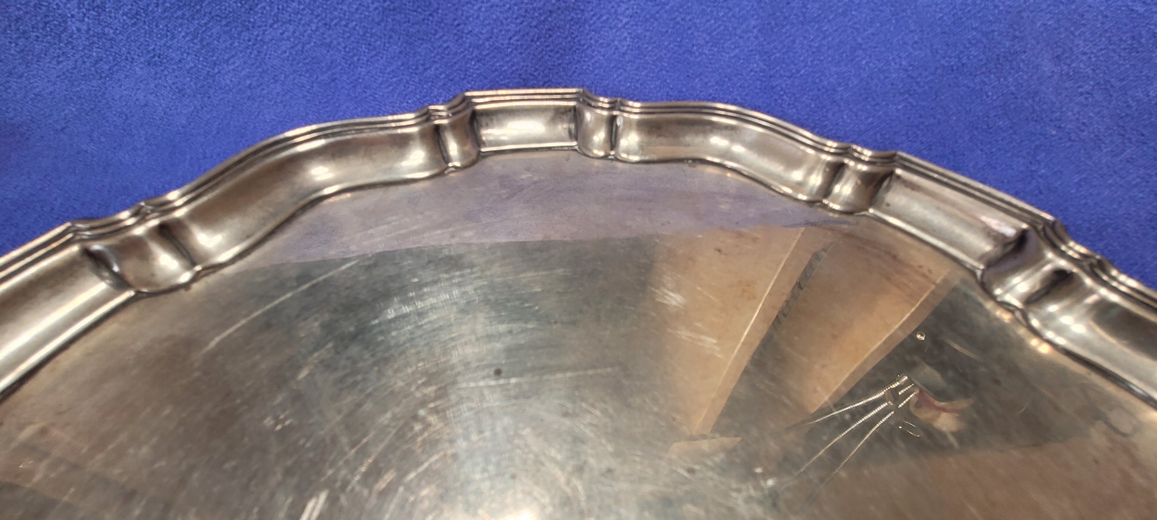 Solid Silver Footed Waiter  , 1935 , Baker Brothers LTD , Birmingham , 559 g