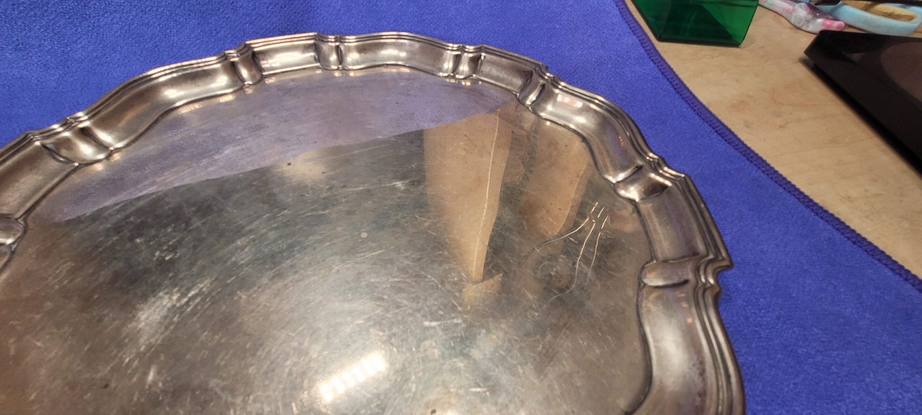 Solid Silver Footed Waiter  , 1935 , Baker Brothers LTD , Birmingham , 559 g
