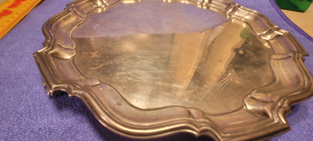 Solid Silver Footed Waiter  , 1935 , Baker Brothers LTD , Birmingham , 559 g
