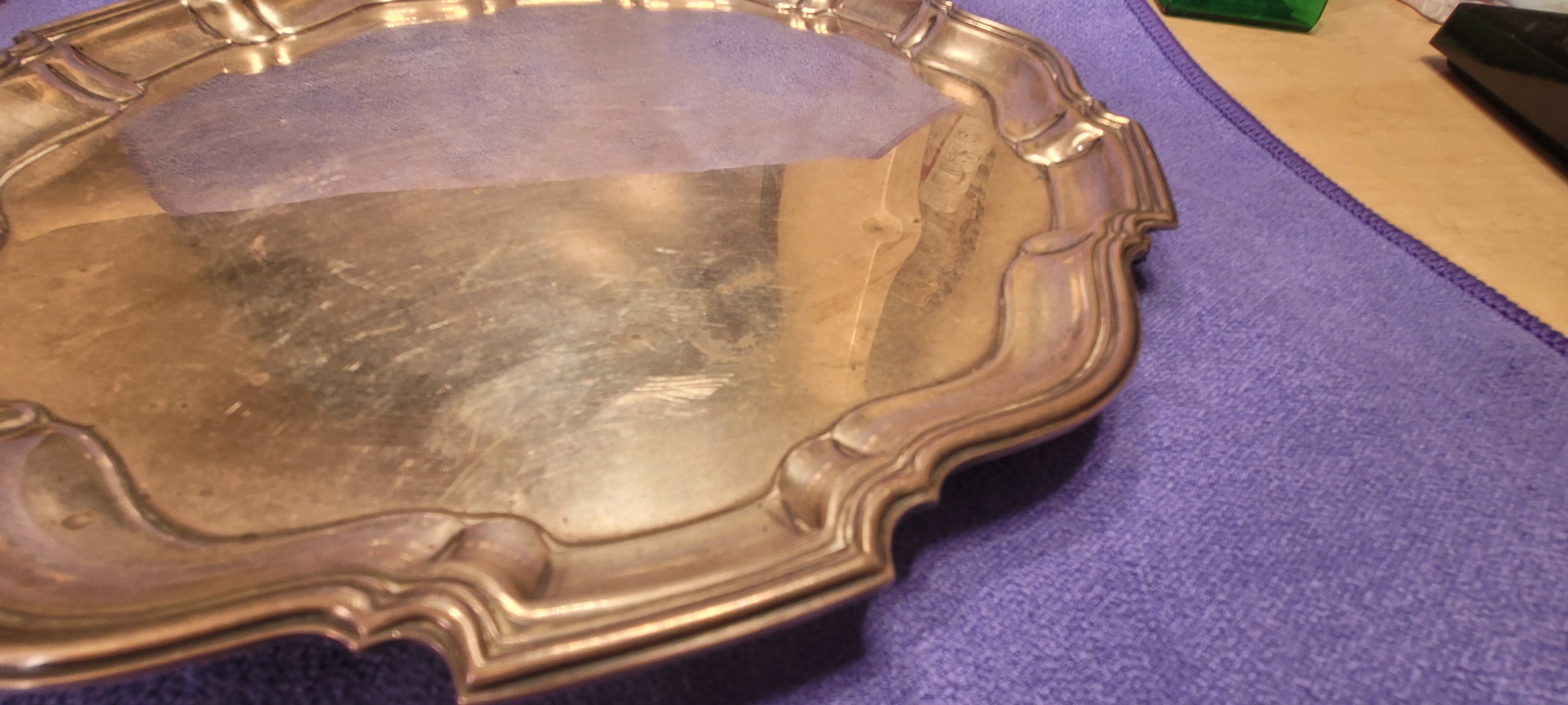 Solid Silver Footed Waiter  , 1935 , Baker Brothers LTD , Birmingham , 559 g