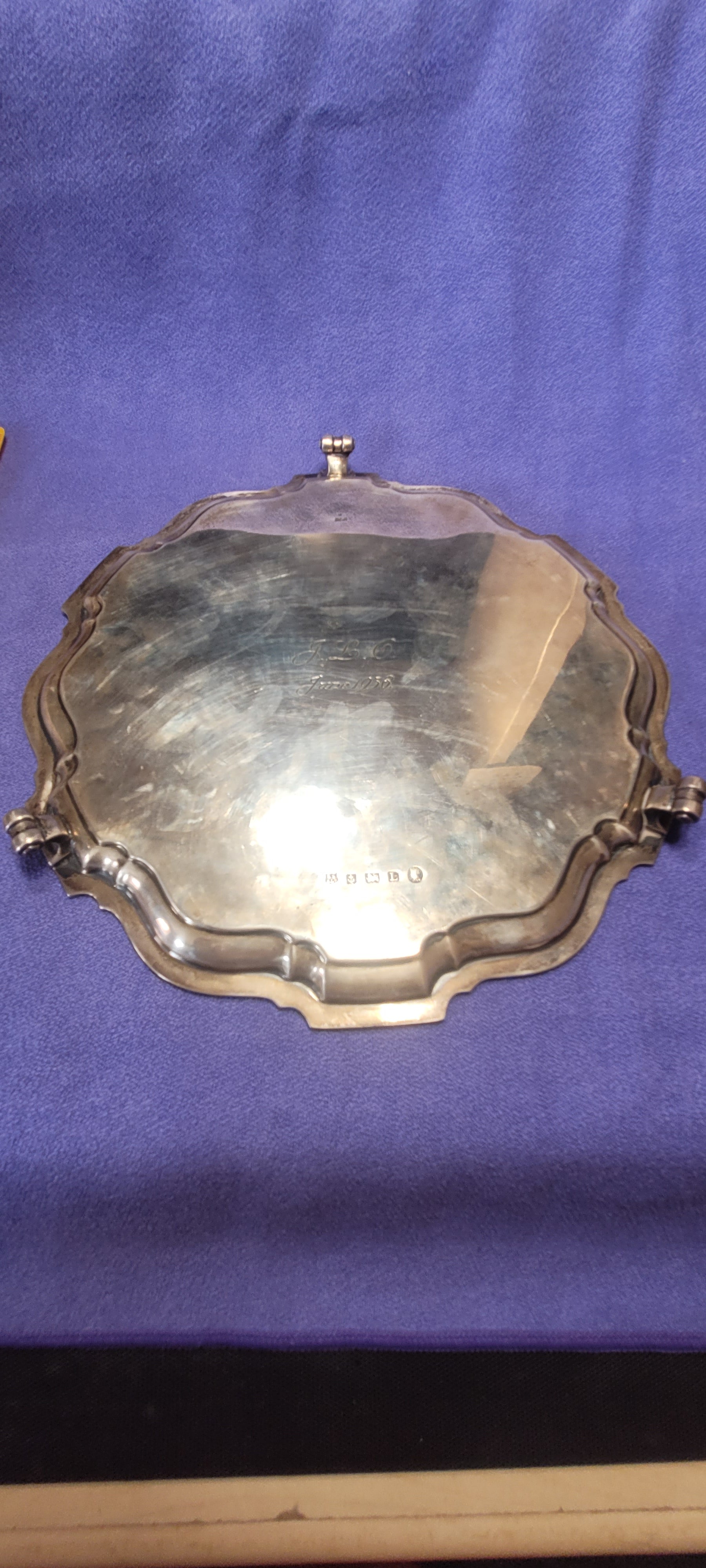 Solid Silver Footed Waiter  , 1935 , Baker Brothers LTD , Birmingham , 559 g
