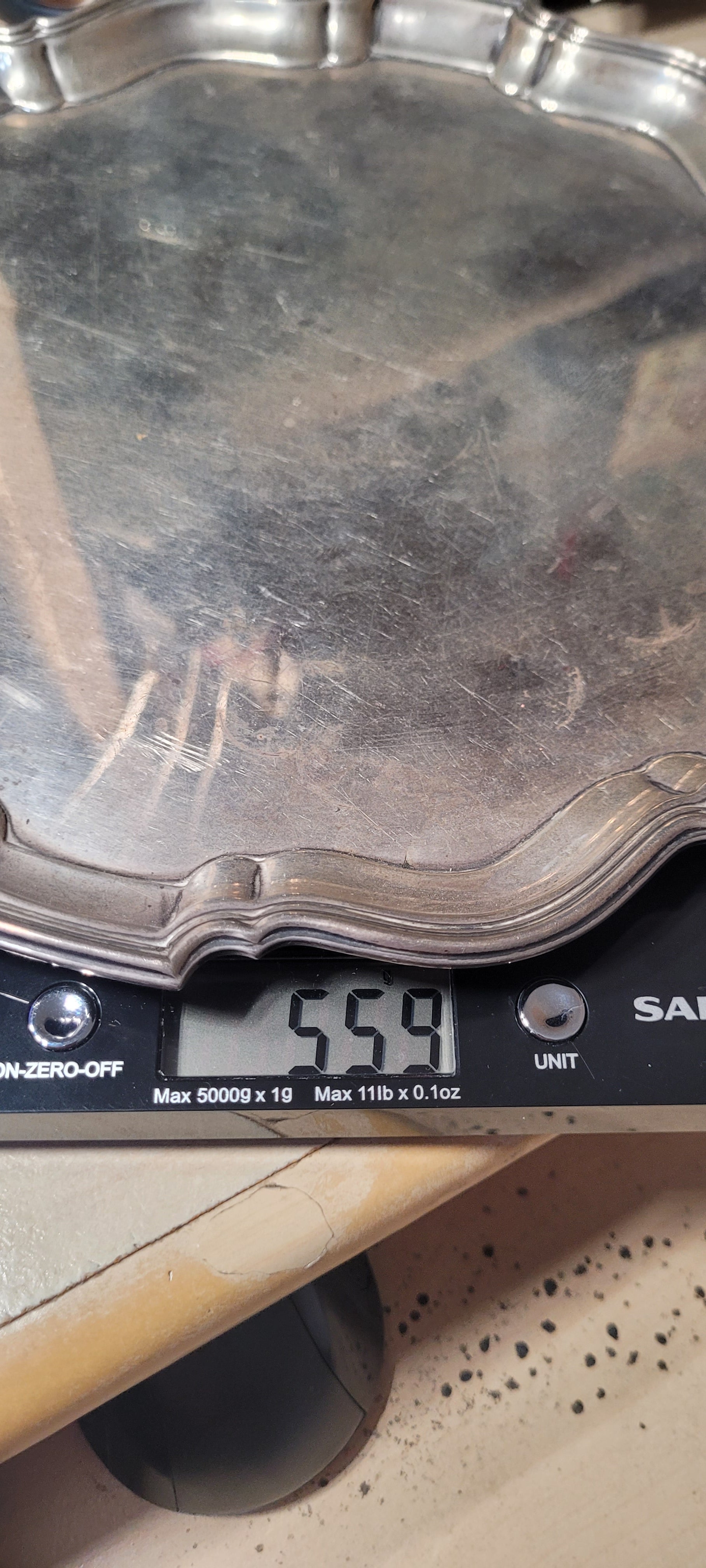 Solid Silver Footed Waiter  , 1935 , Baker Brothers LTD , Birmingham , 559 g