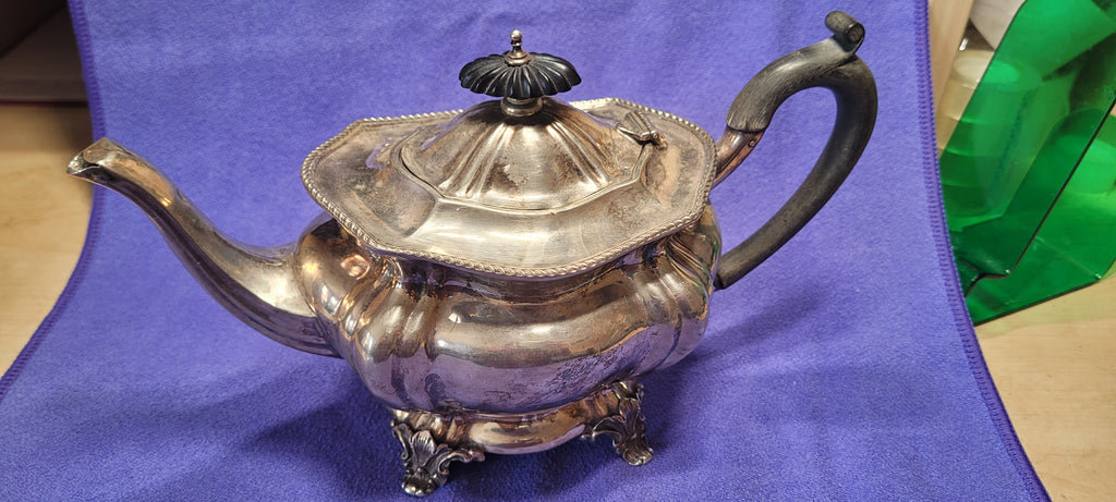SOLID SILVER hallmarked TEA POT - 1908 Birmingham , 423g