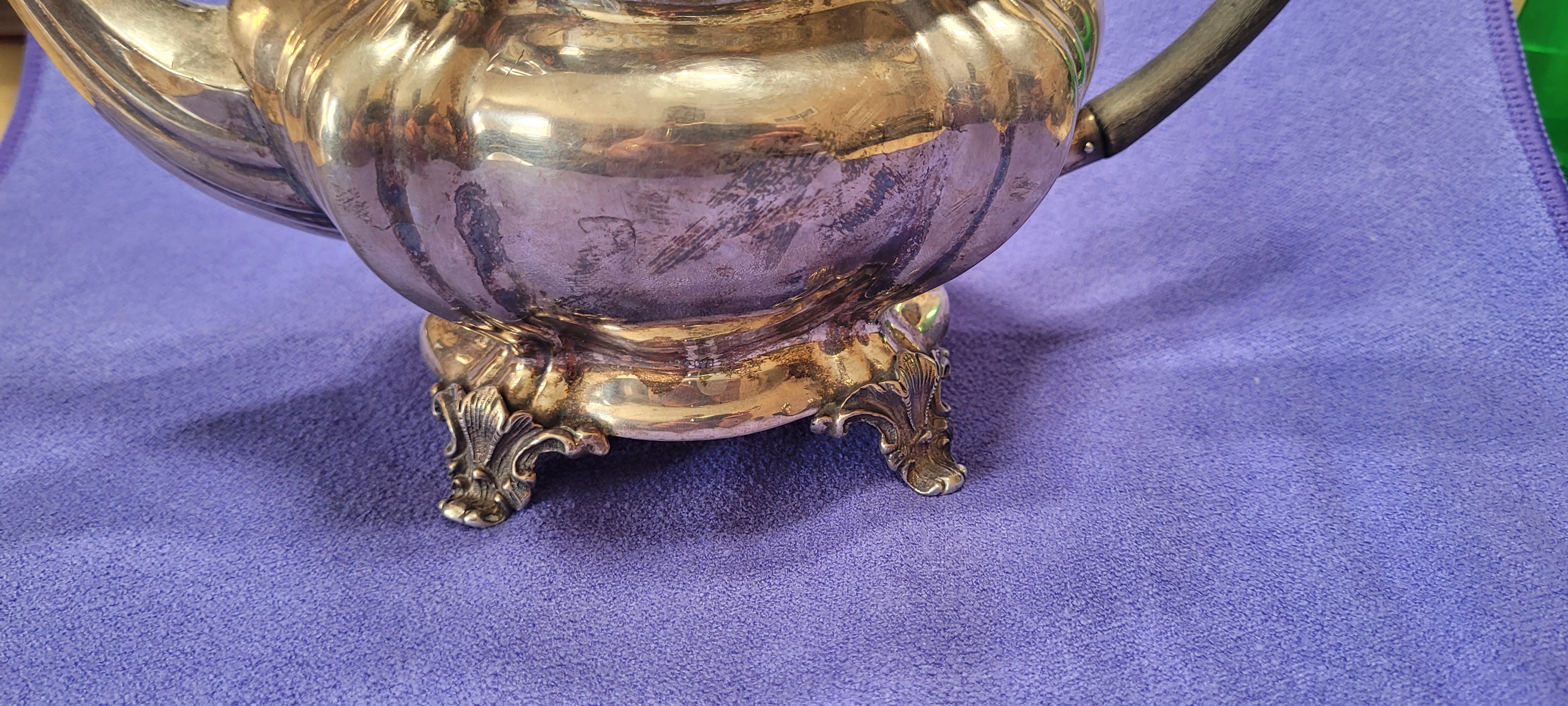 SOLID SILVER hallmarked TEA POT - 1908 Birmingham , 423g