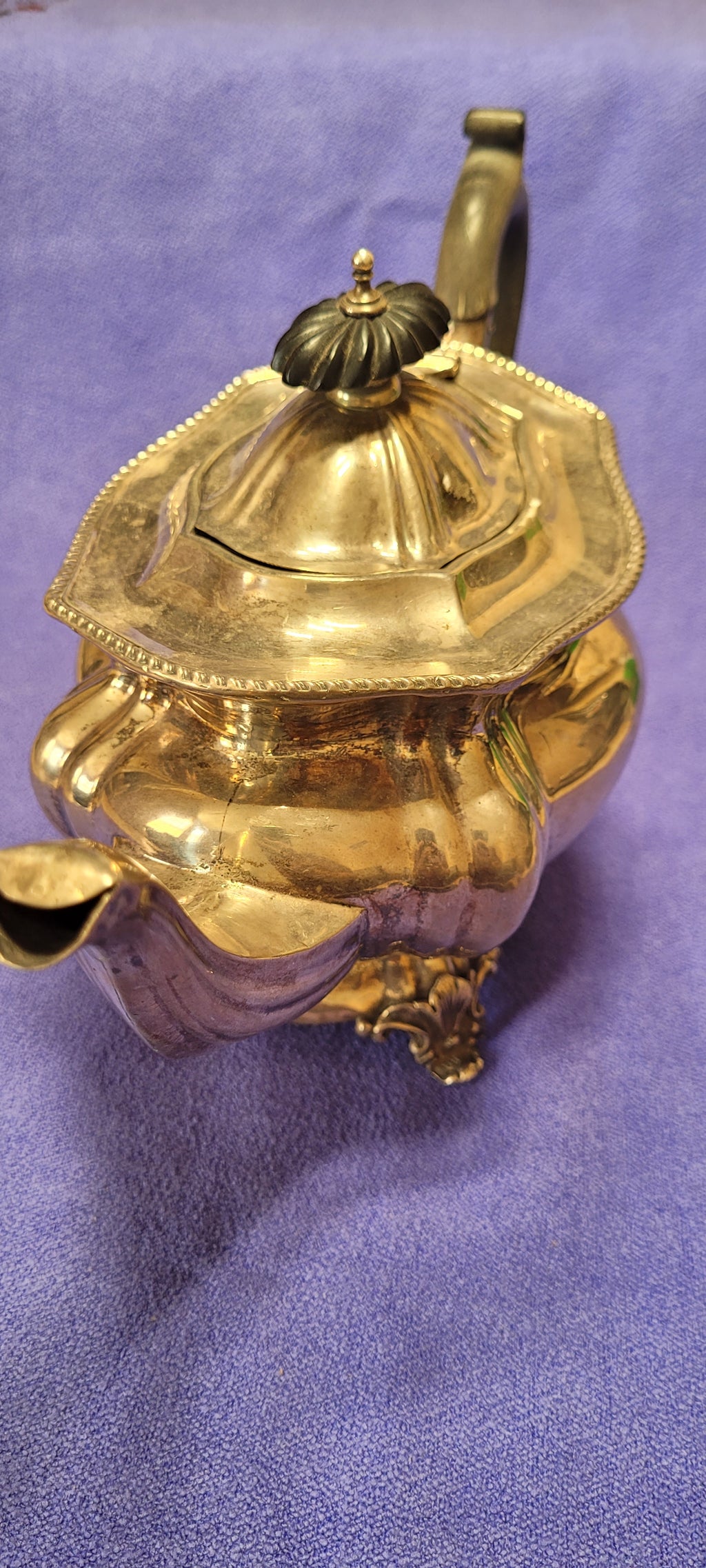 SOLID SILVER hallmarked TEA POT - 1908 Birmingham , 423g