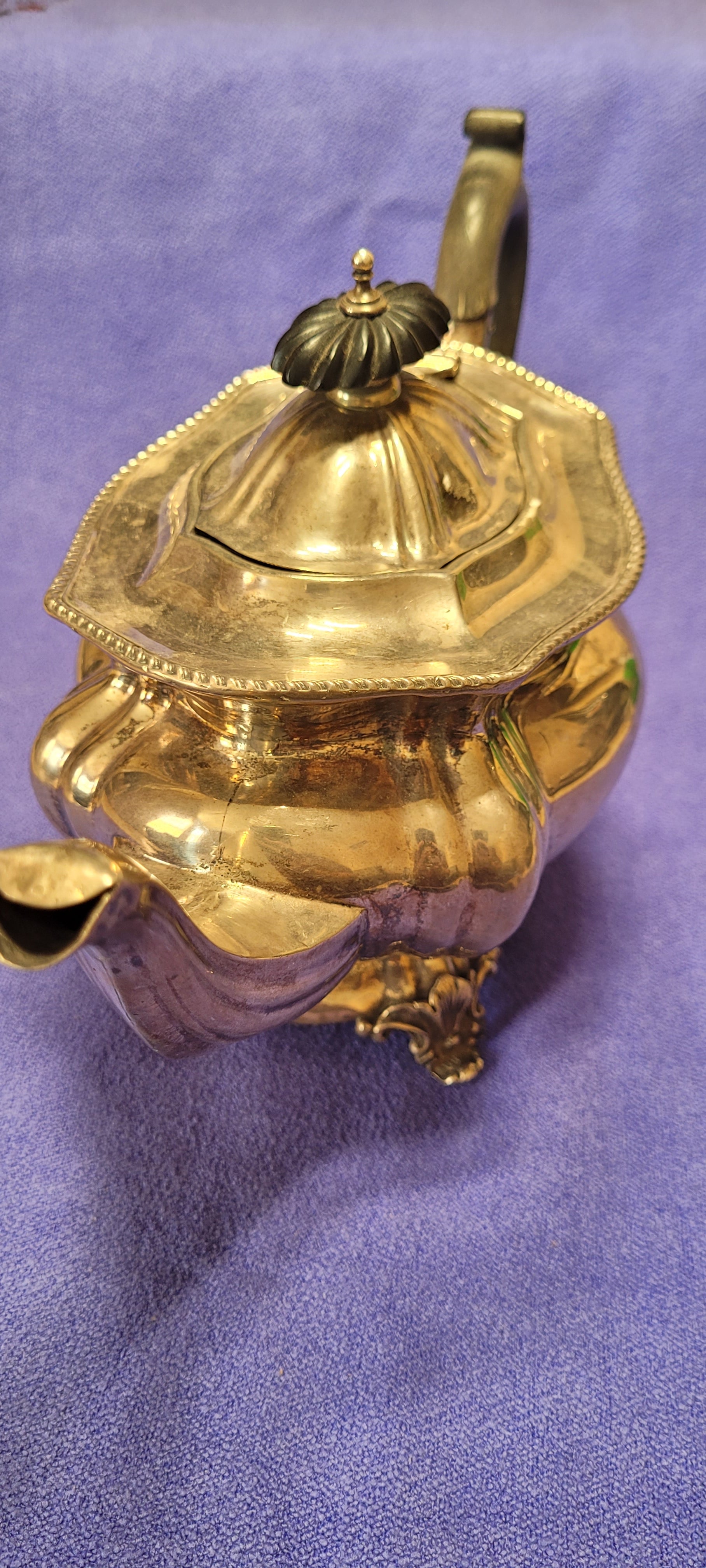 SOLID SILVER hallmarked TEA POT - 1908 Birmingham , 423g