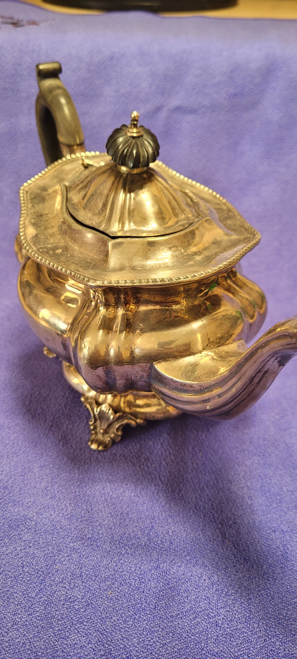 SOLID SILVER hallmarked TEA POT - 1908 Birmingham , 423g