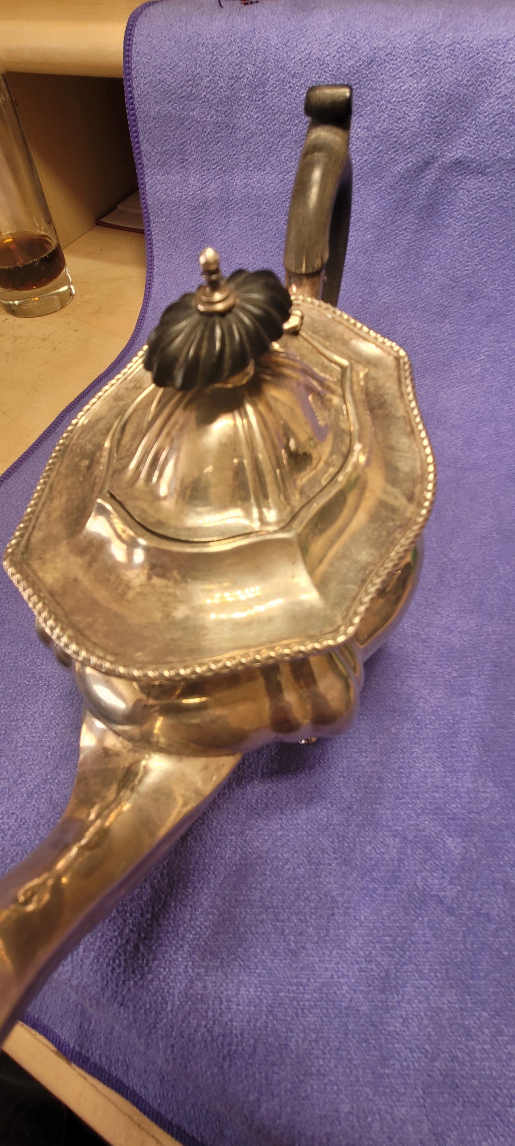 SOLID SILVER hallmarked TEA POT - 1908 Birmingham , 423g