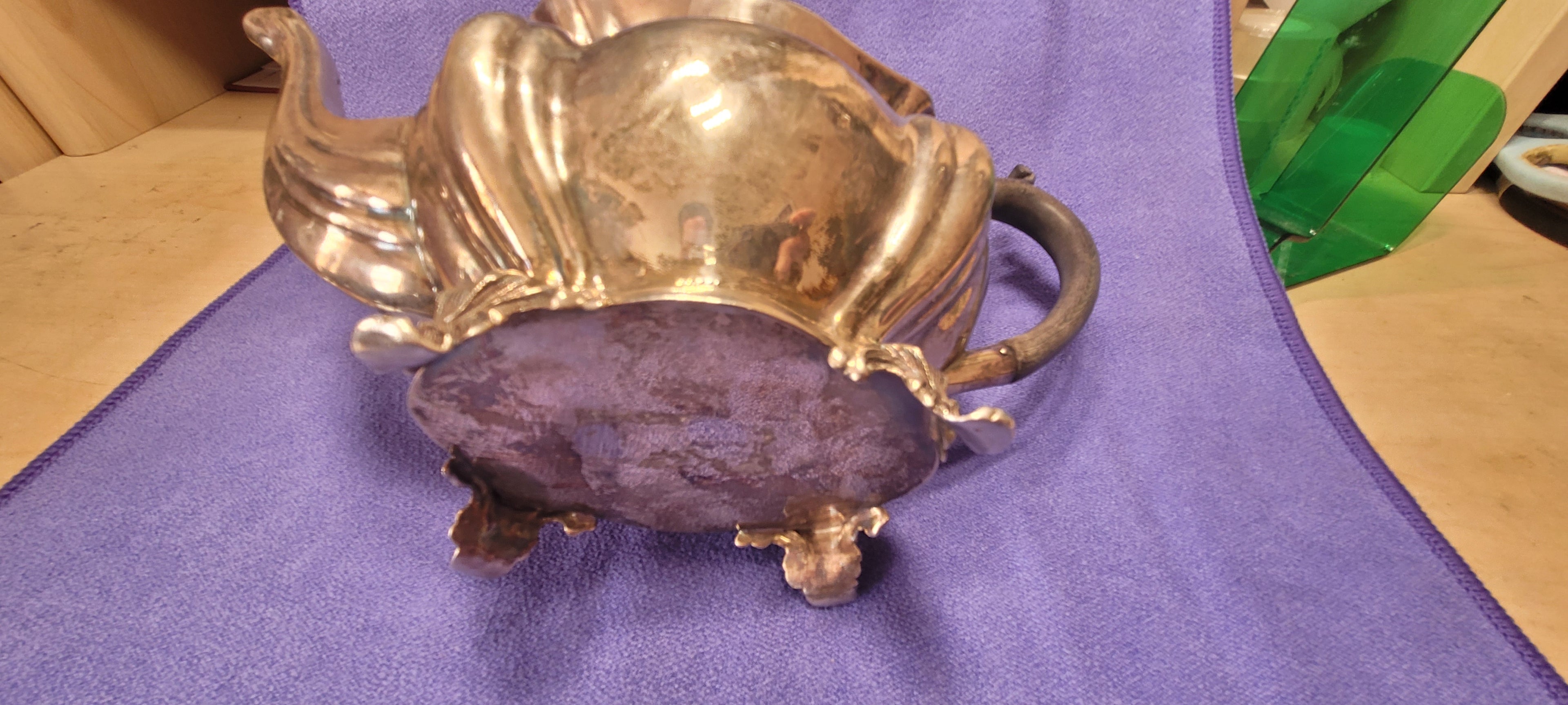 SOLID SILVER hallmarked TEA POT - 1908 Birmingham , 423g