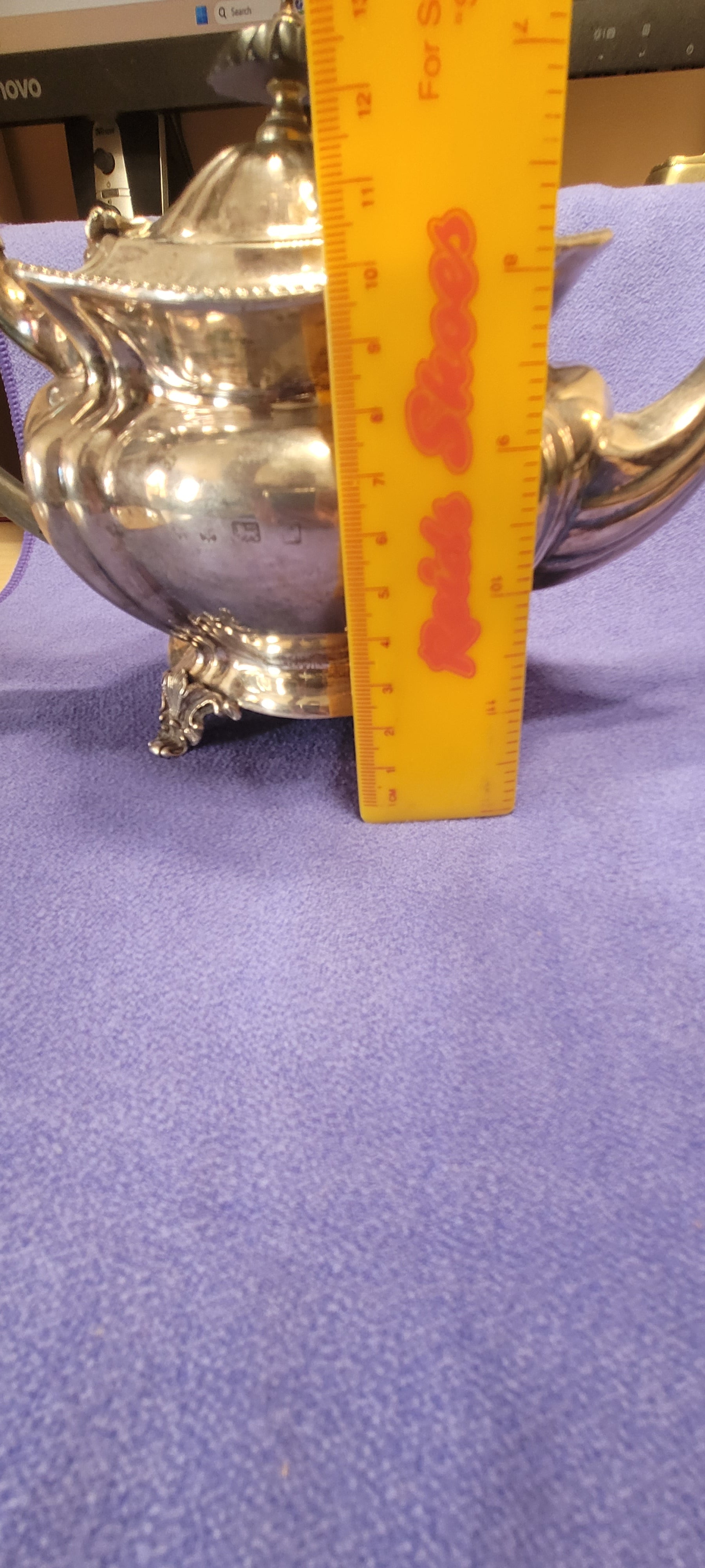 SOLID SILVER hallmarked TEA POT - 1908 Birmingham , 423g