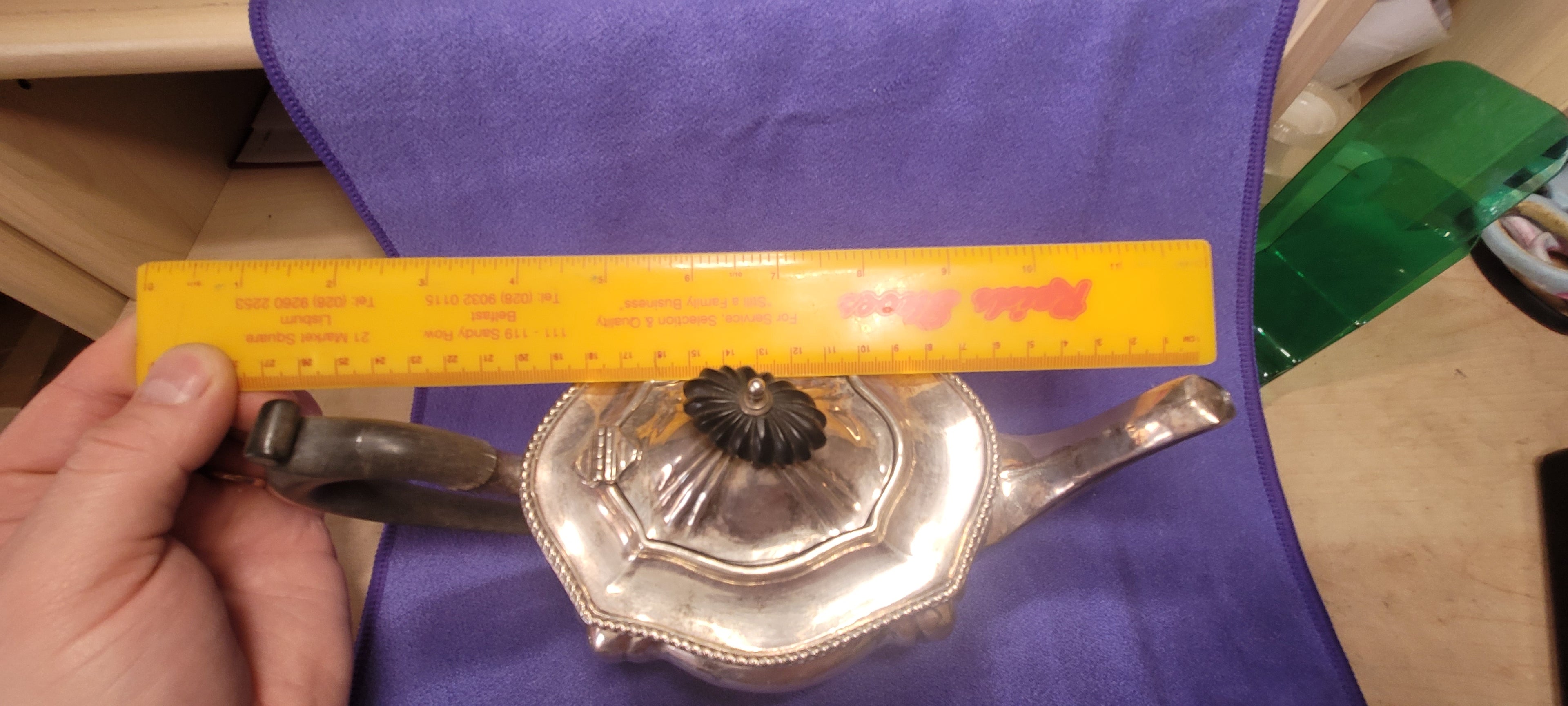 SOLID SILVER hallmarked TEA POT - 1908 Birmingham , 423g