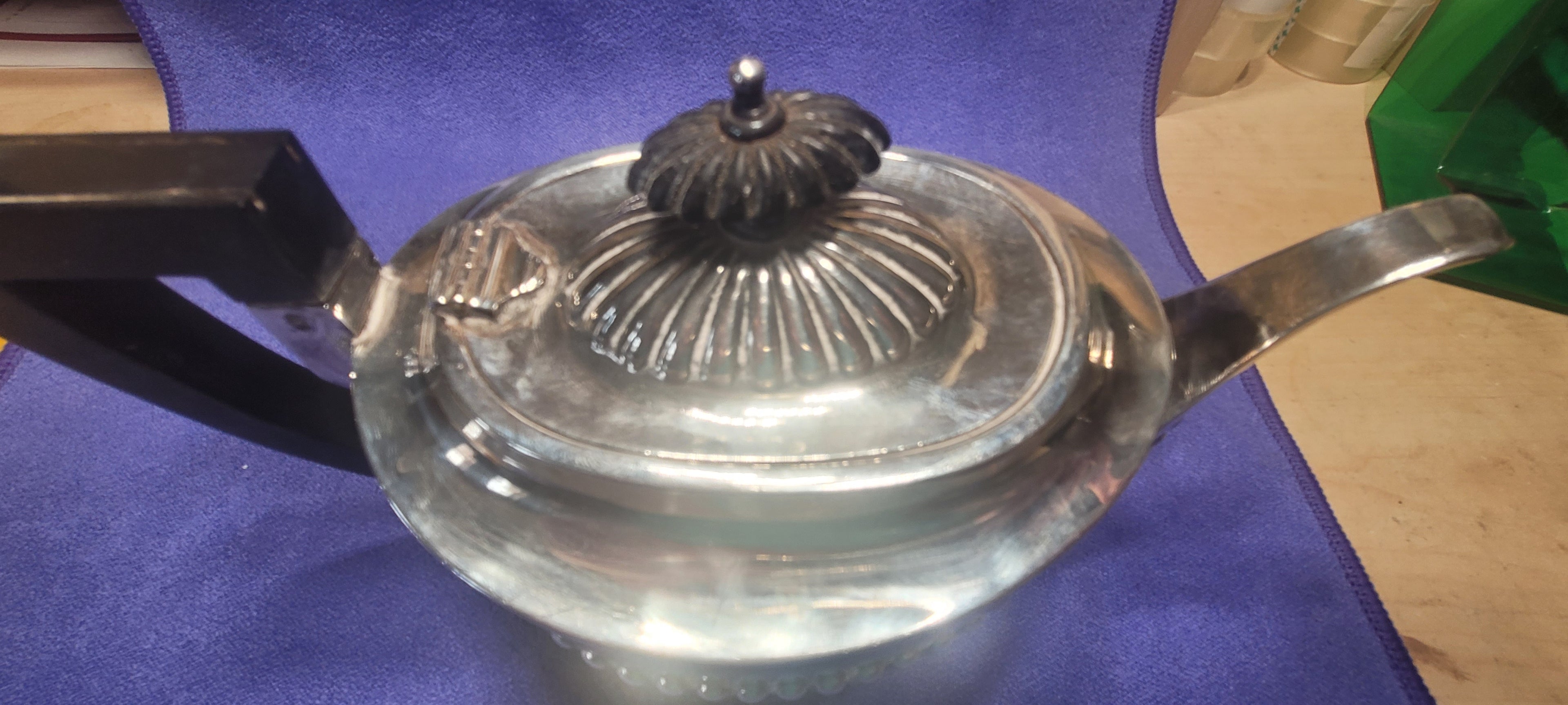 Sterling Silver Teapot, Birmingham, 348g, 1905, W Eaves & Co