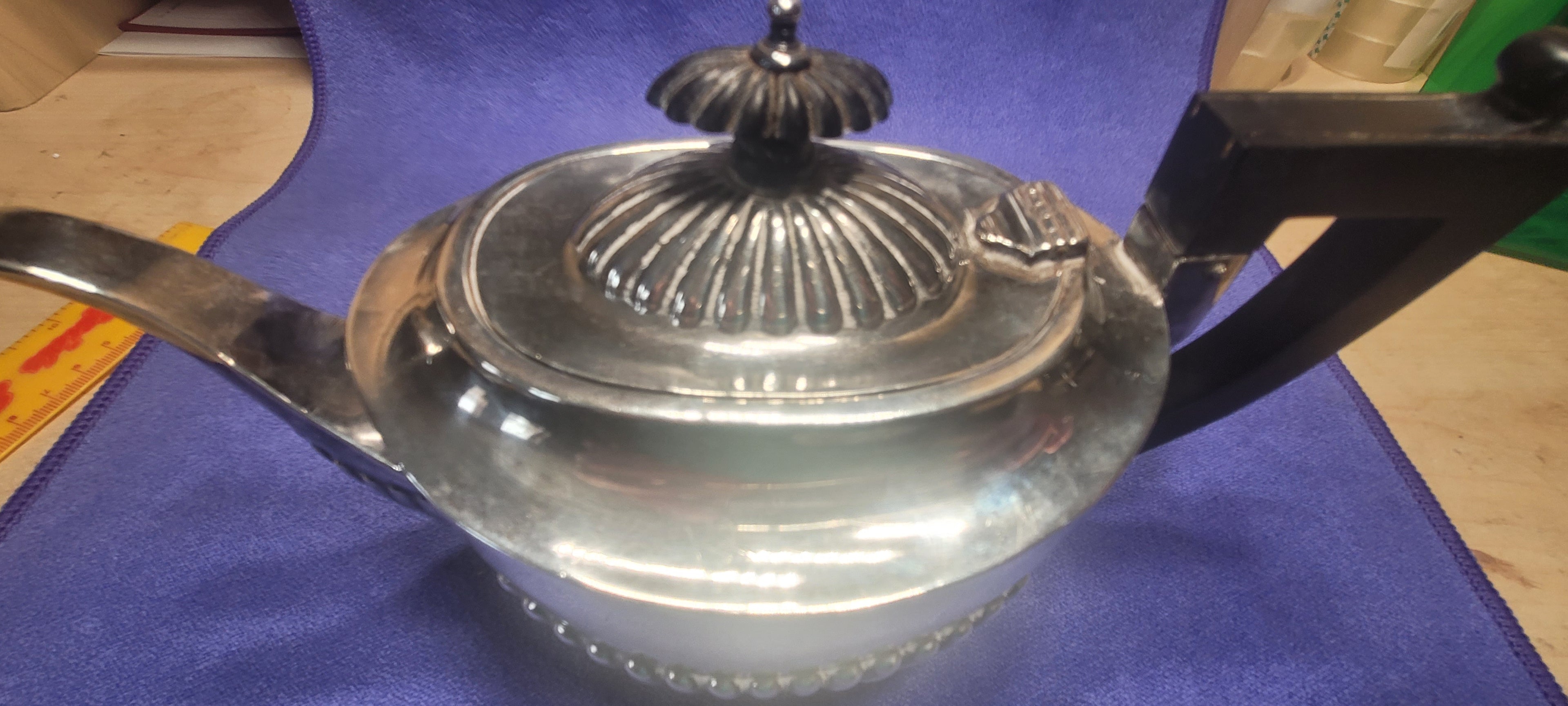 Sterling Silver Teapot, Birmingham, 348g, 1905, W Eaves & Co