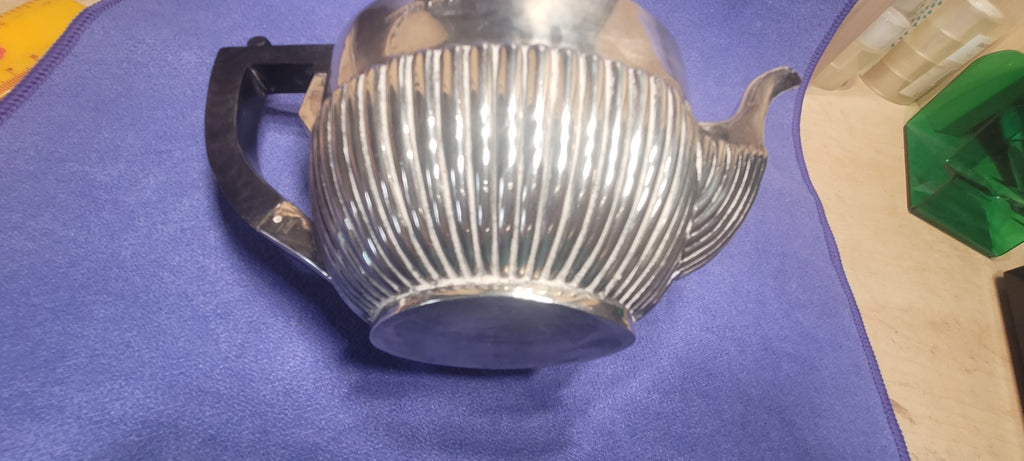 Sterling Silver Teapot, Birmingham, 348g, 1905, W Eaves & Co