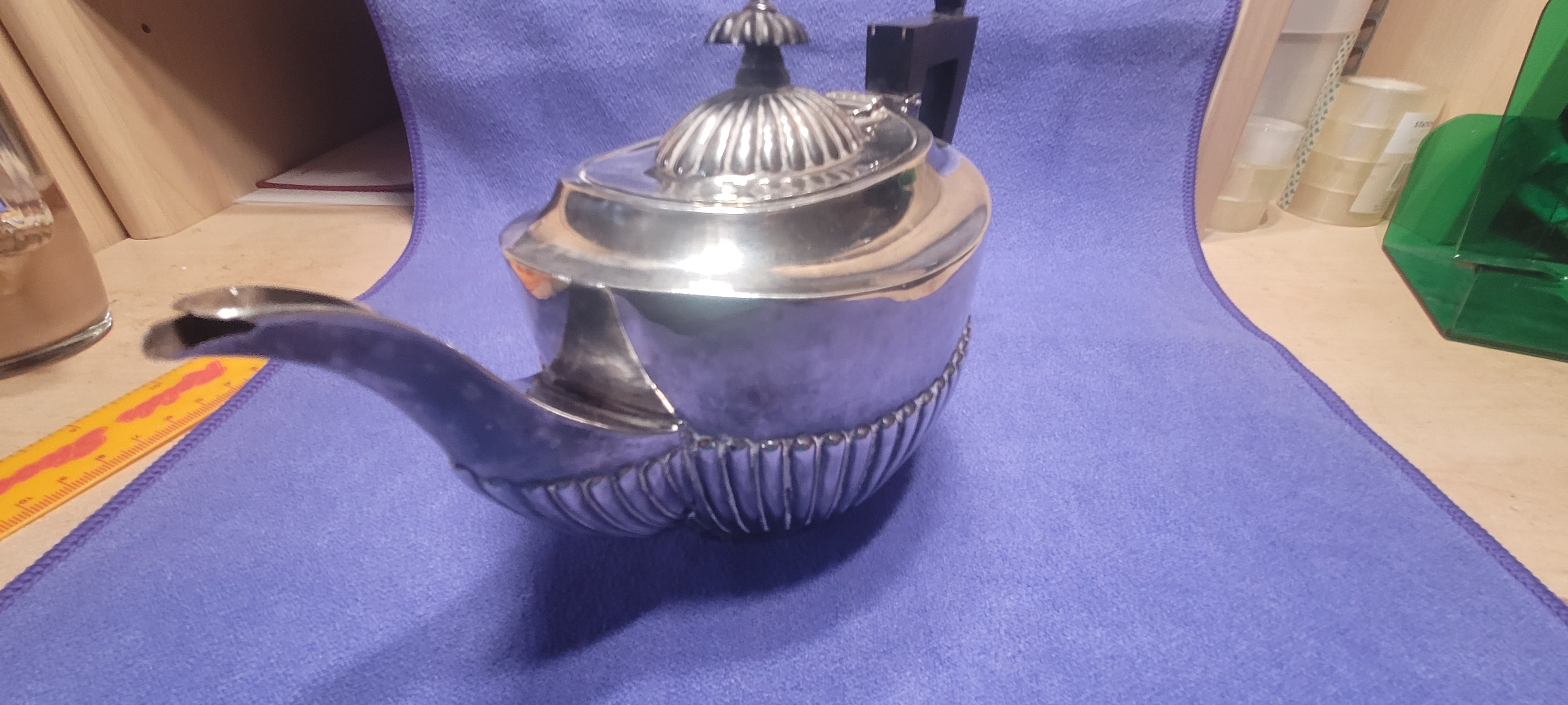 Sterling Silver Teapot, Birmingham, 348g, 1905, W Eaves & Co