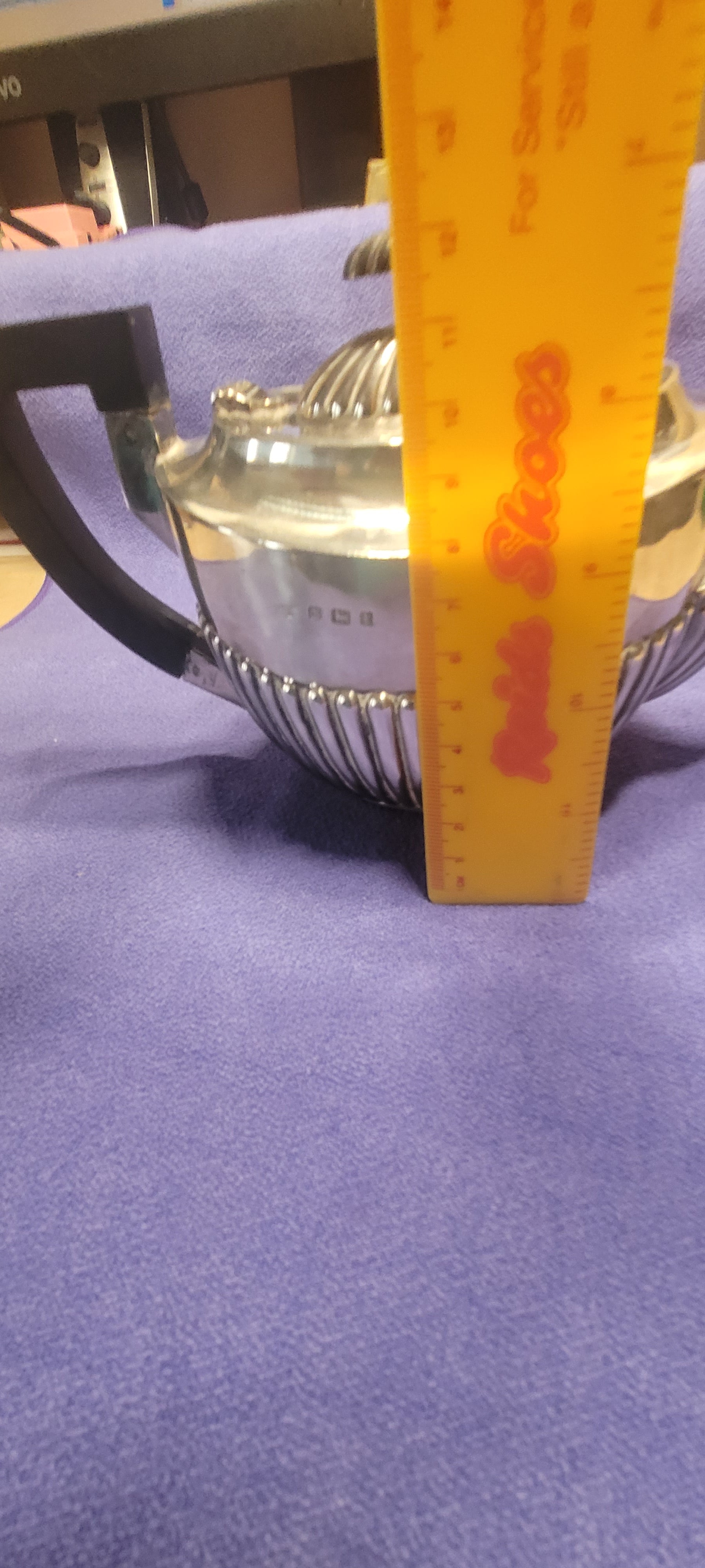 Sterling Silver Teapot, Birmingham, 348g, 1905, W Eaves & Co