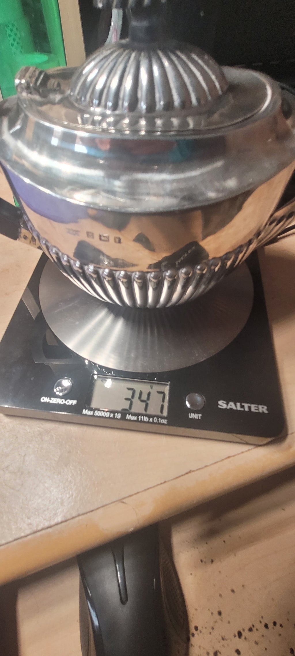 Sterling Silver Teapot, Birmingham, 348g, 1905, W Eaves & Co