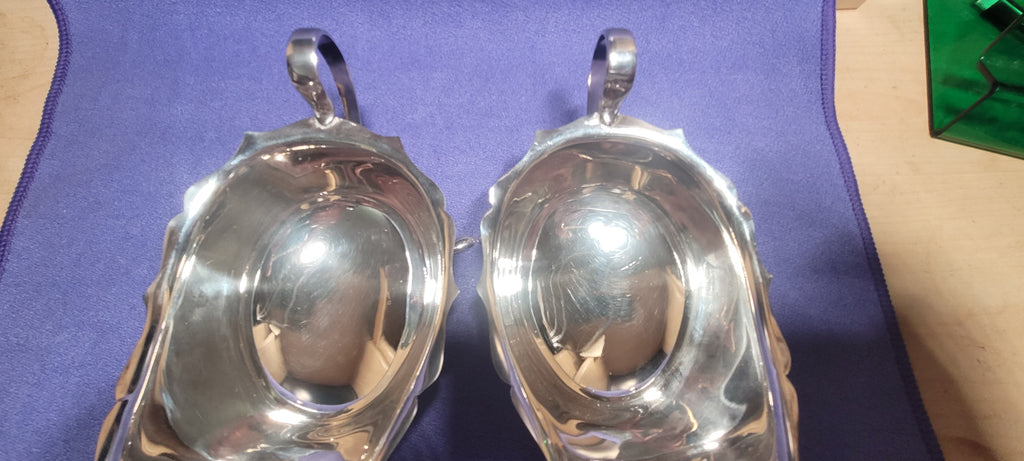 Pair Sterling Silver Sauce Boats Sheffield 1931 Emile Viner 316g Hallmarked