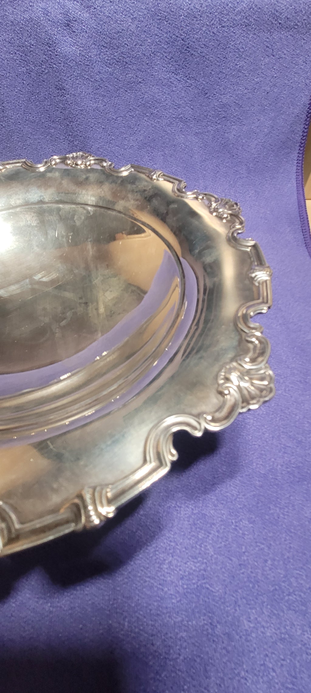 Mappin & Webb , Sterling Silver Large Tazza Dish , Sheffield , 1945 , 296g