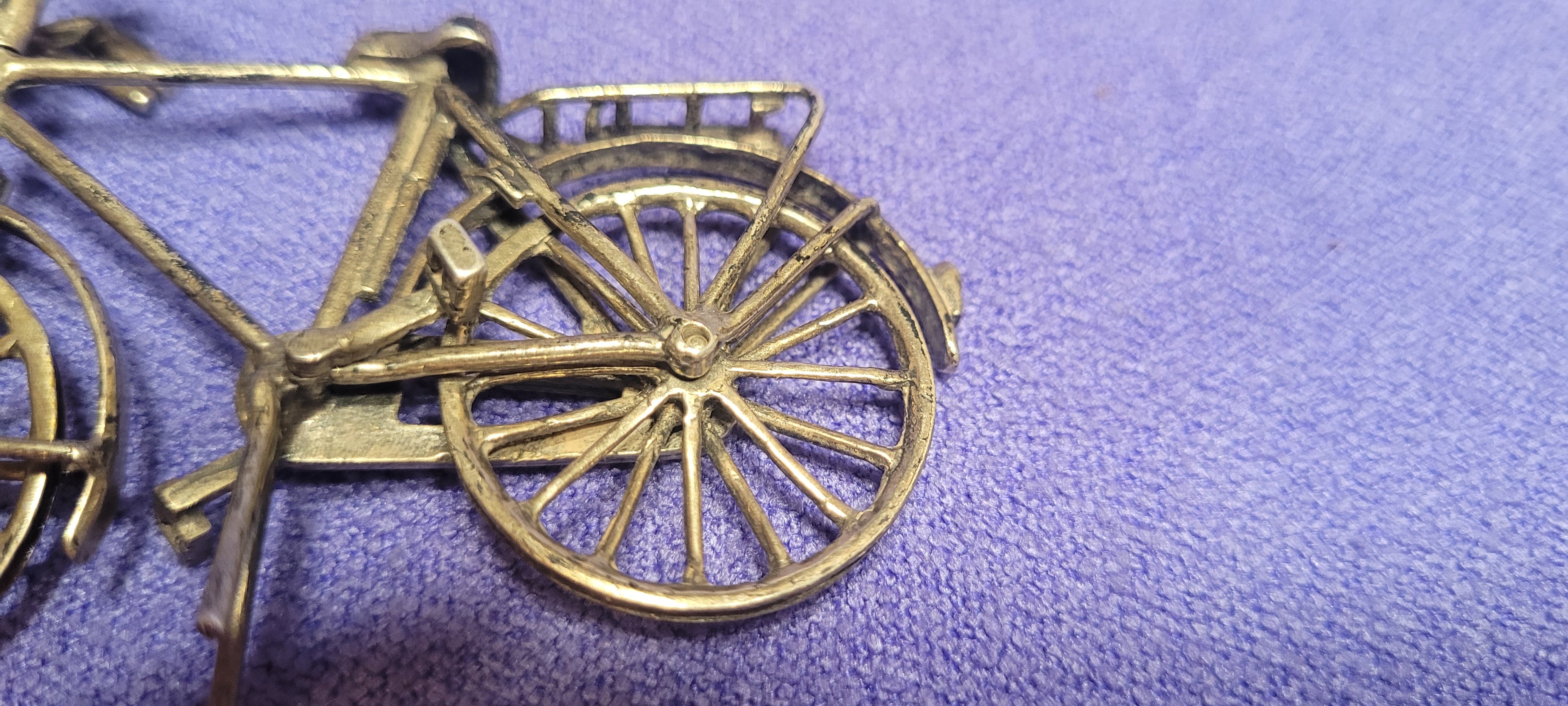 Sterling Silver Miniature Bicycle 925 Spain Hallmarked Collectible 26g Ornament