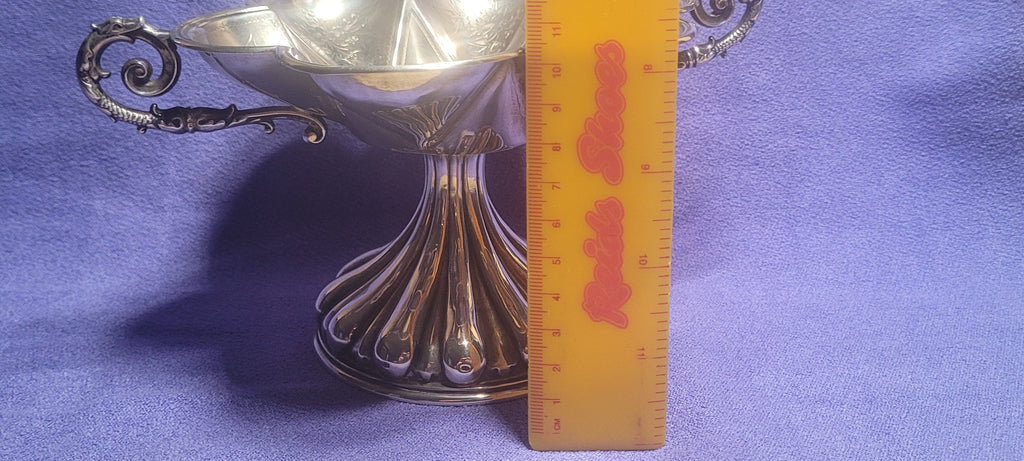 Antique Austro Hungarian Sterling Silver Gothic Compote Vienna c1870 215g