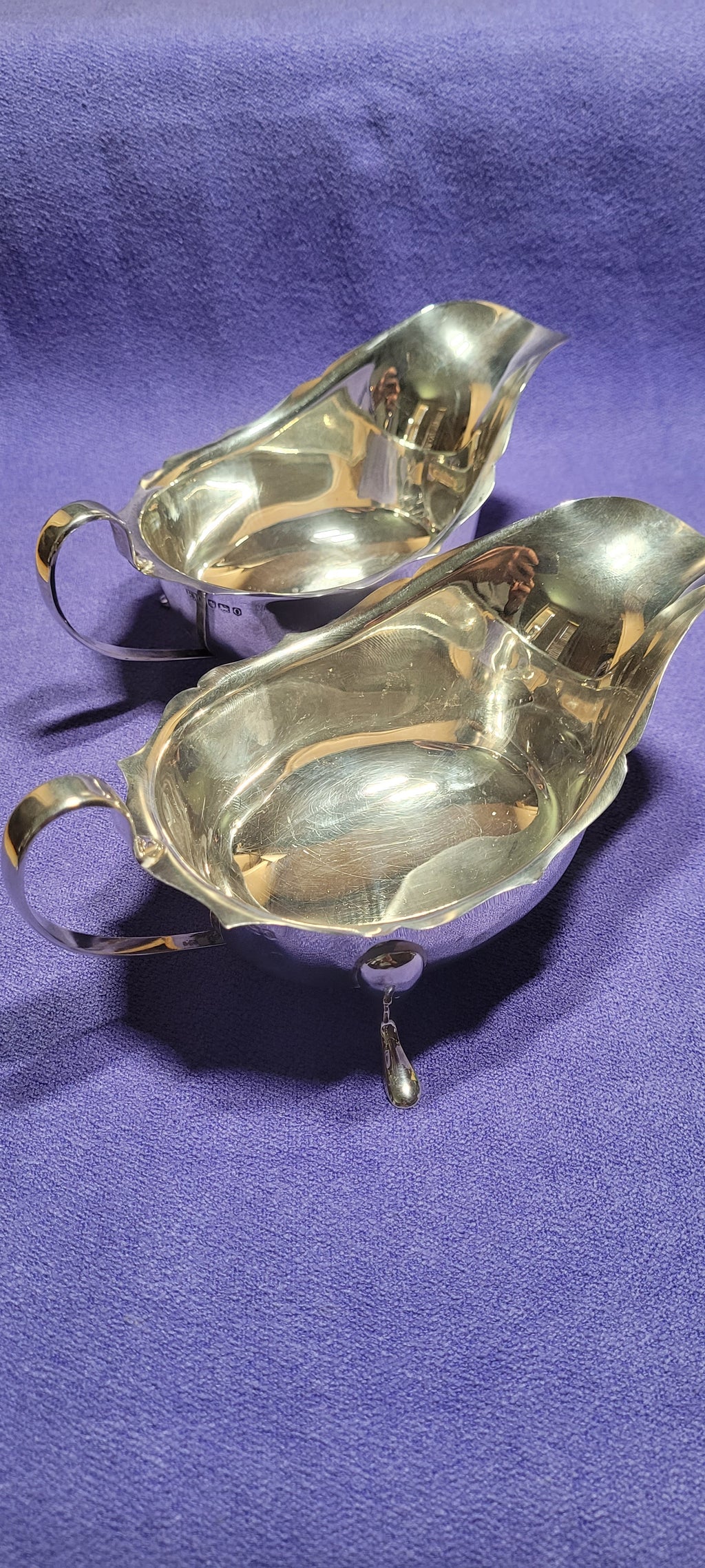 Pair Sterling Silver Sauce Boats Sheffield 1931 Emile Viner 316g Hallmarked