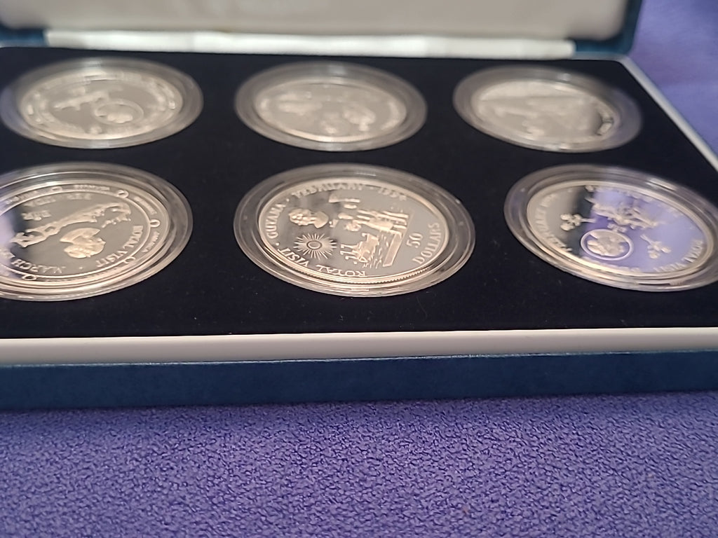 1994 Caribbean Royal Visit Silver Proof Collection –6 Sterling Silver Coins, COA