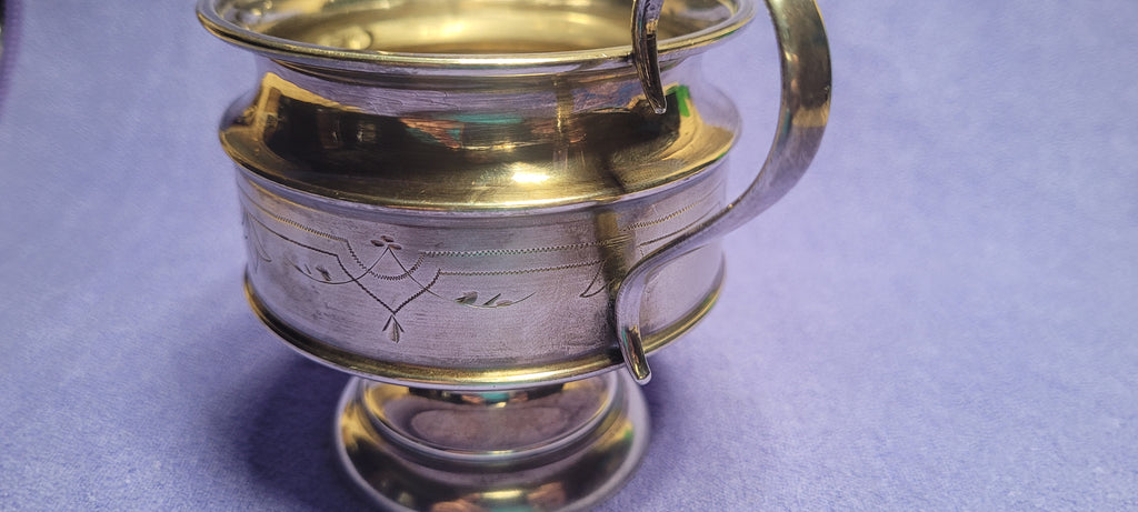 Antique 935 Silver Twin Handle Cup 194g Austria-Hungary “Diana Head” Mark