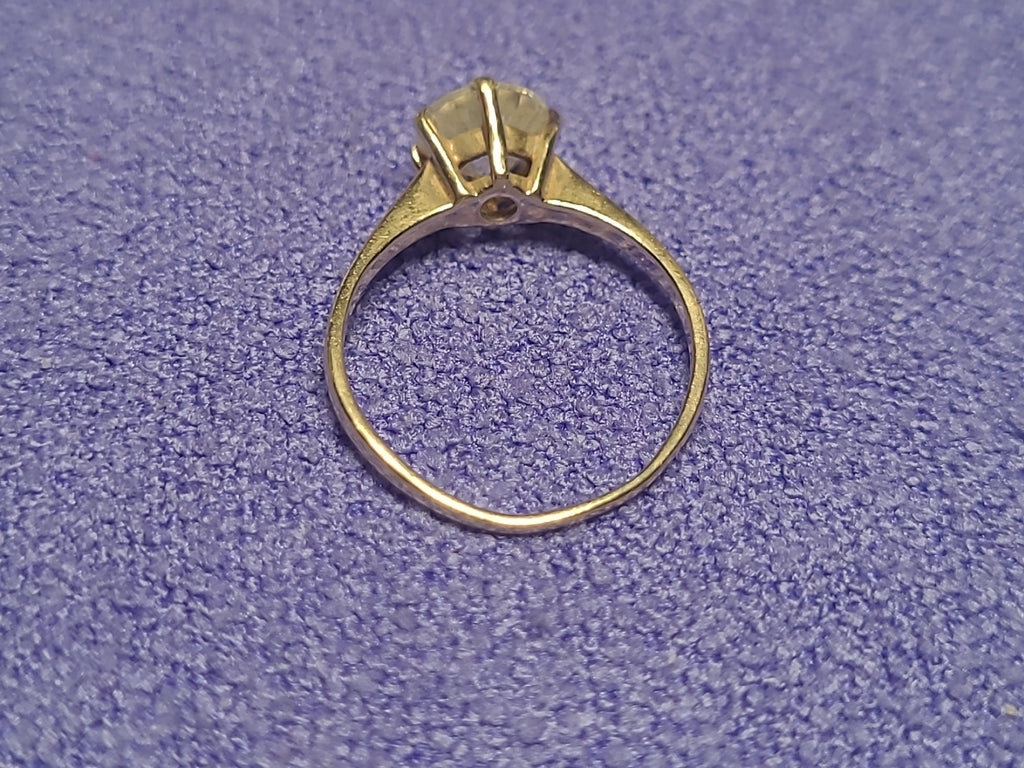 9ct Gold CZ Solitaire Ring Size L 1/2 Hallmarked Boxed 1.8g