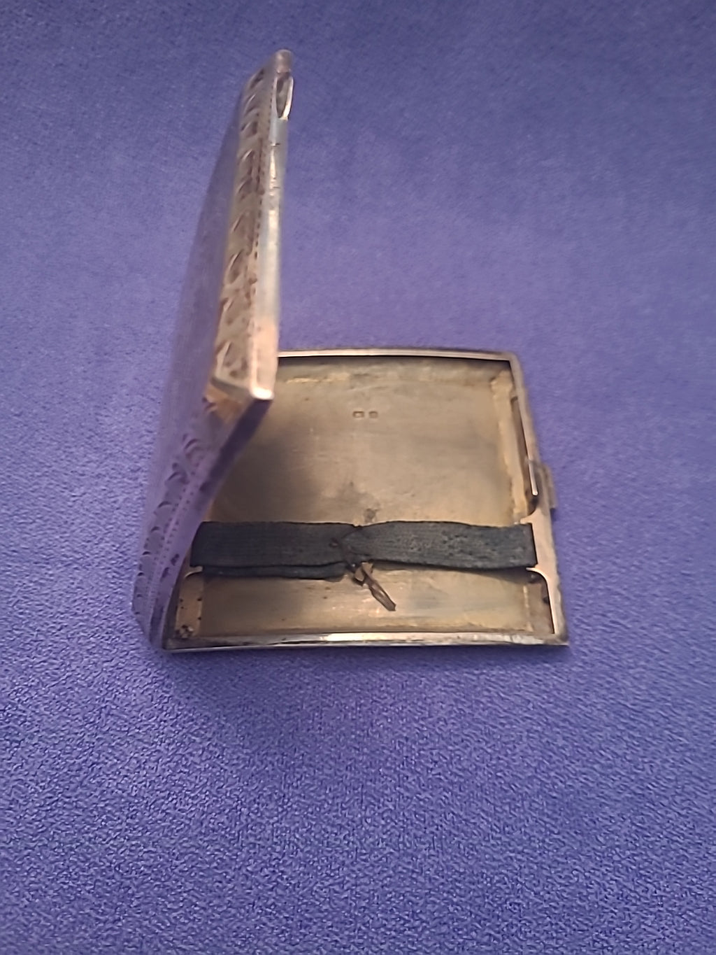 Antique Sterling Silver Engraved Cigarette Case Birmingham 1926 J L 110g