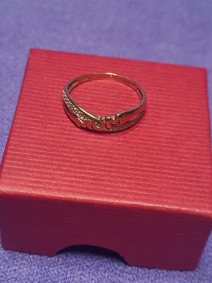 9ct Yellow Gold MUM Ring Size K Hallmarked Mother's Day Gift Present