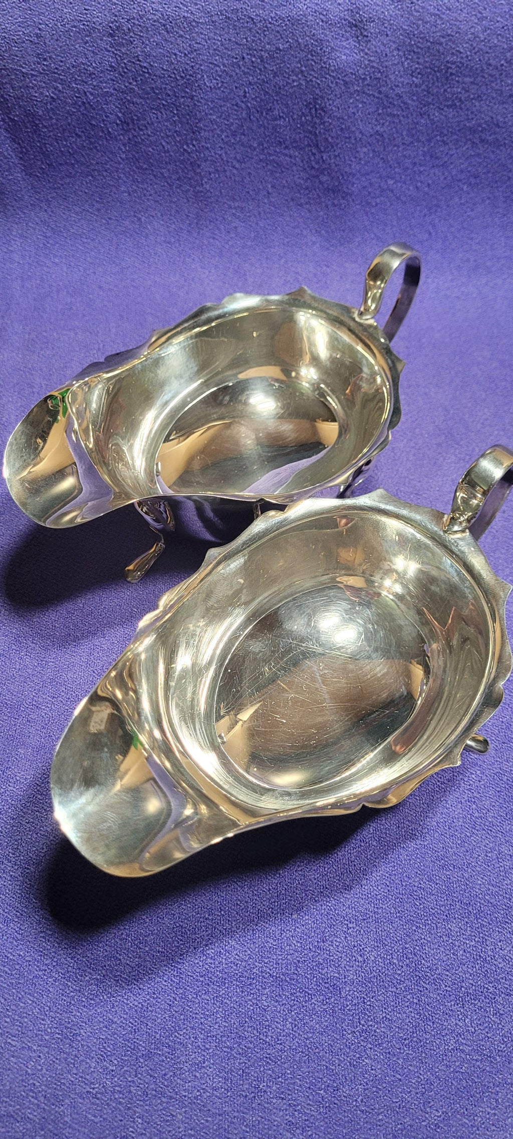 Pair Sterling Silver Sauce Boats Sheffield 1931 Emile Viner 316g Hallmarked