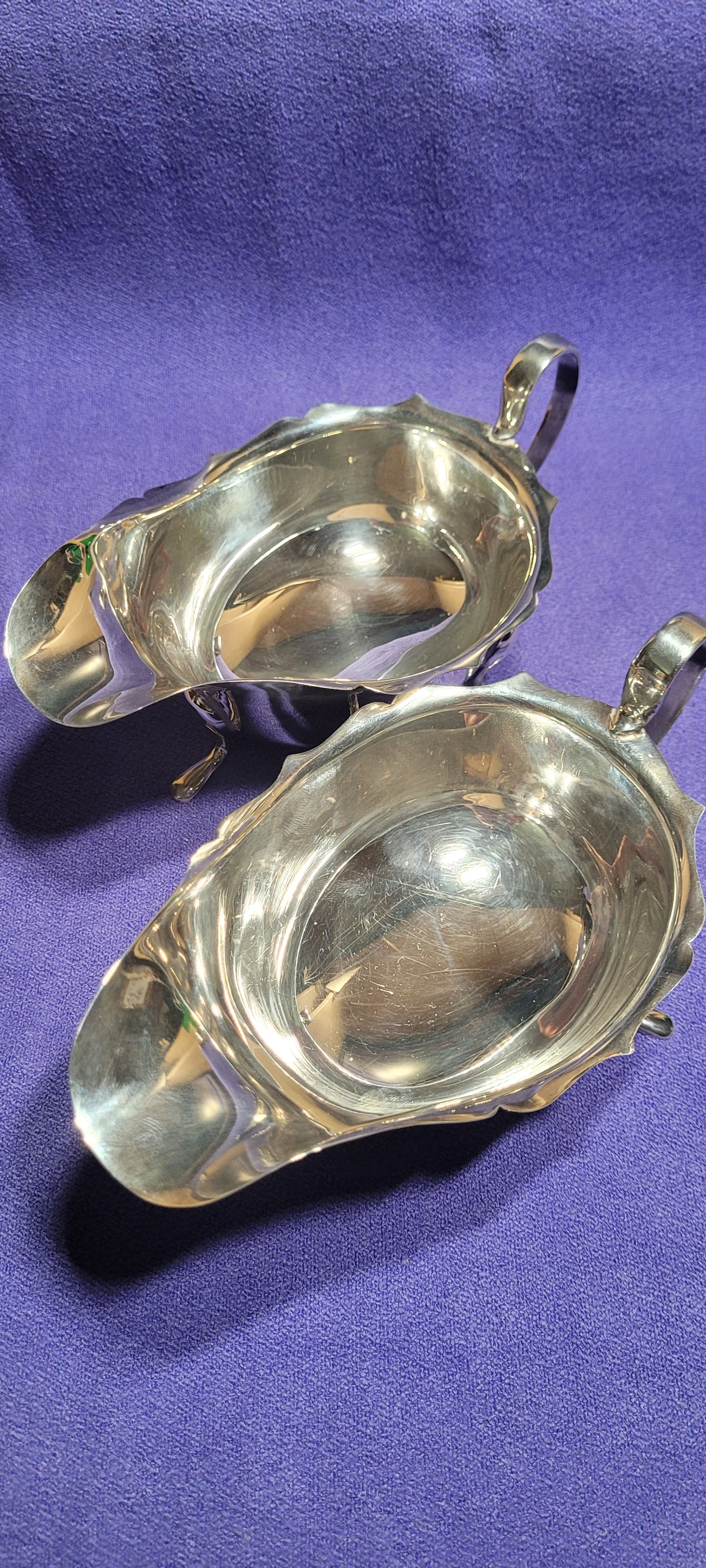 Pair Sterling Silver Sauce Boats Sheffield 1931 Emile Viner 316g Hallmarked