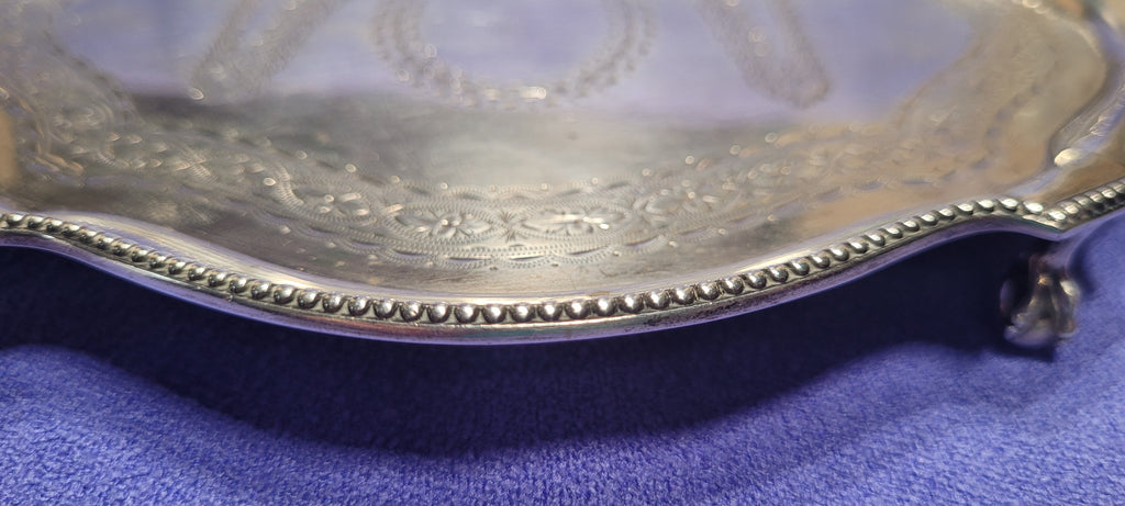 Antique Sterling Silver Footed Tray 212g London 1874 Robert Harper