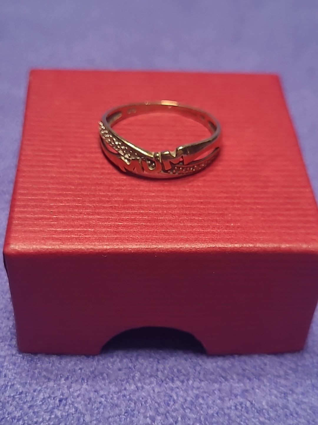 9ct Yellow Gold MUM Ring Size K Hallmarked Mother's Day Gift Present